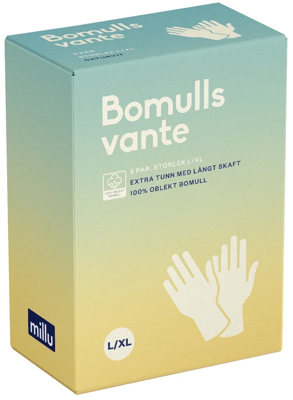 Millu Bomullsvante Extra Tunn 30 cm L/XL 5 par från Millu – köp hos Apotek Hjärtat