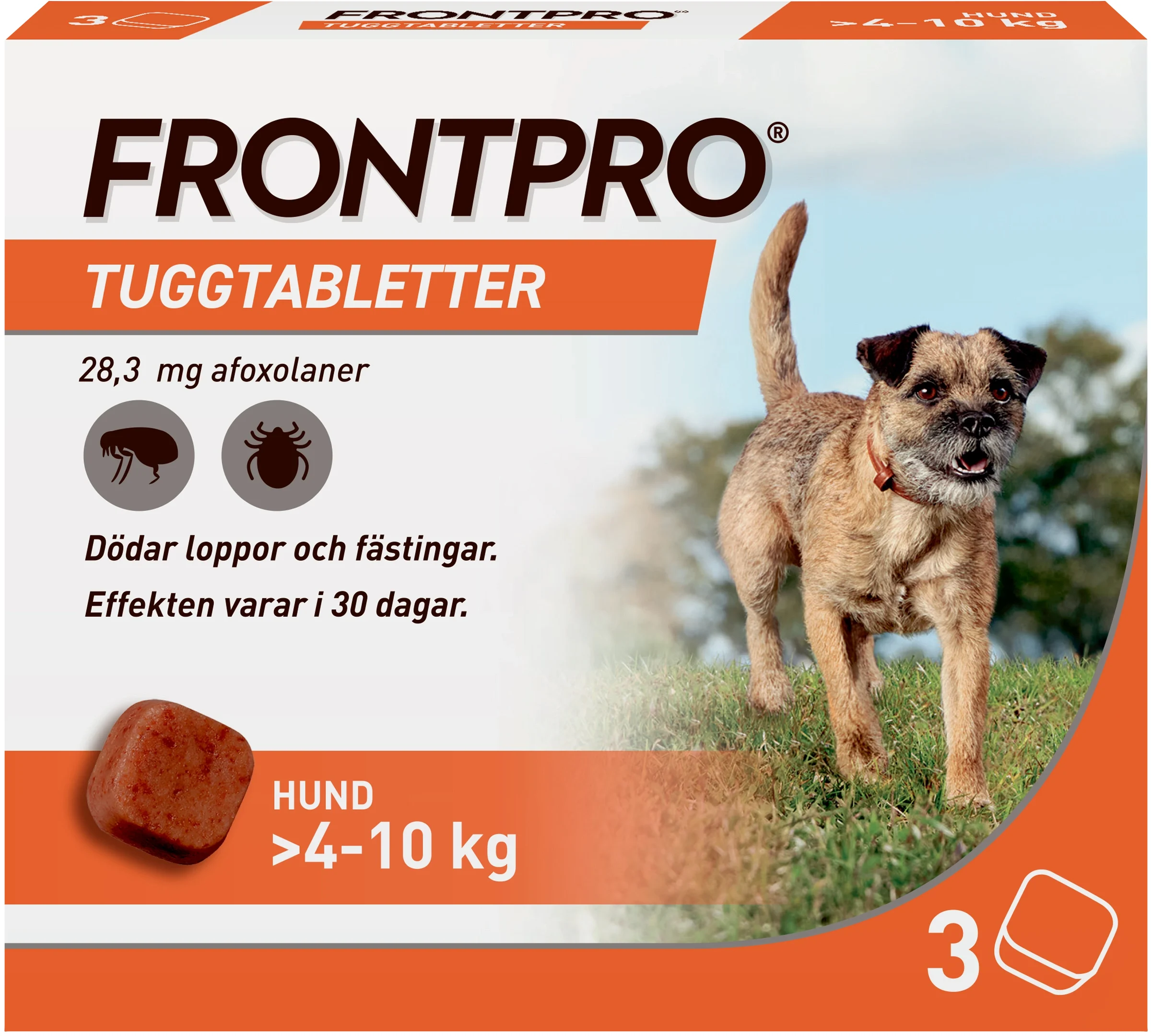 FRONTPRO 28,3 mg tuggtabletter för hund >4-10 kg 3 st från Frontpro – köp hos Apotek Hjärtat
