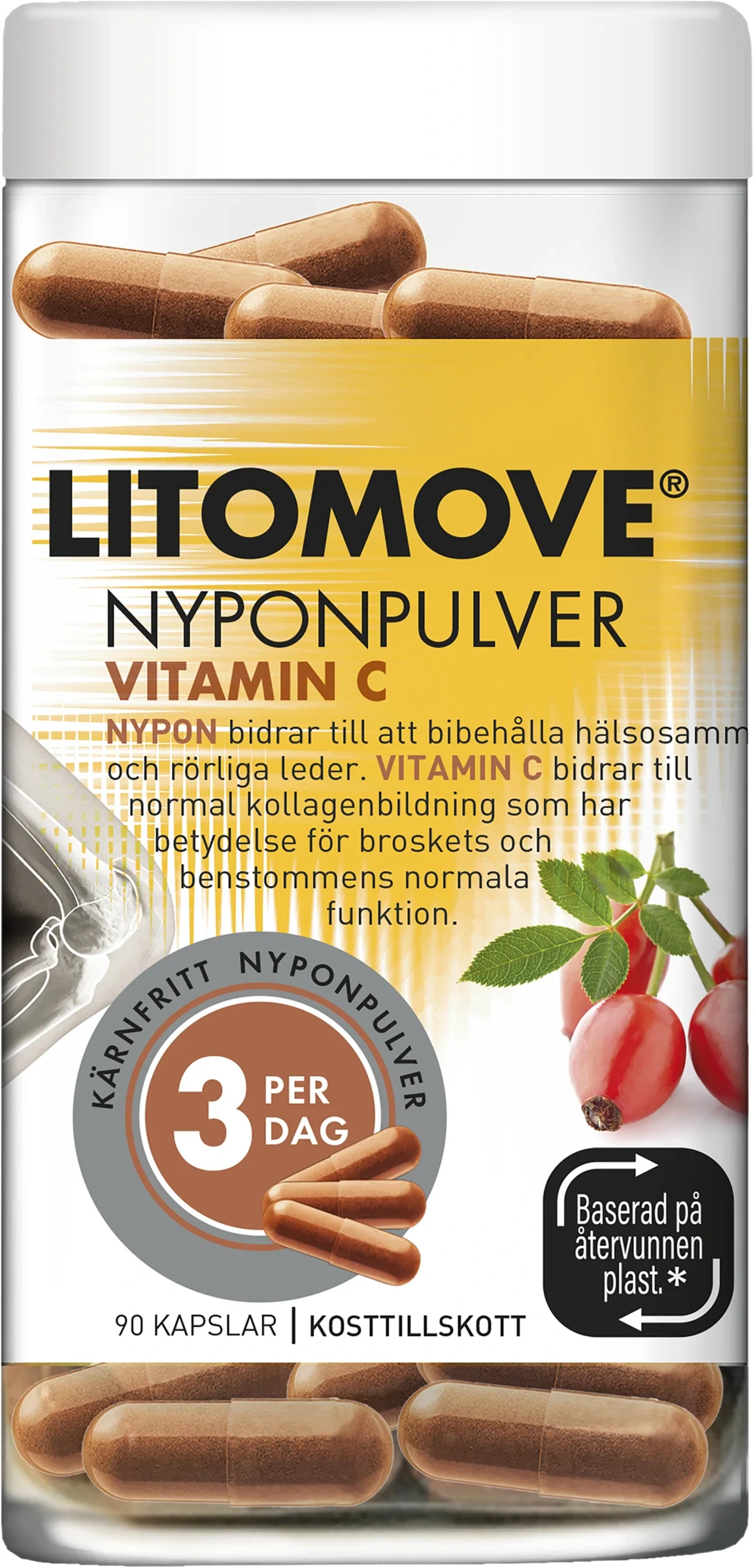 Litomove Nyponpulver Kapslar 90 st från Litomove – köp hos Apotek Hjärtat