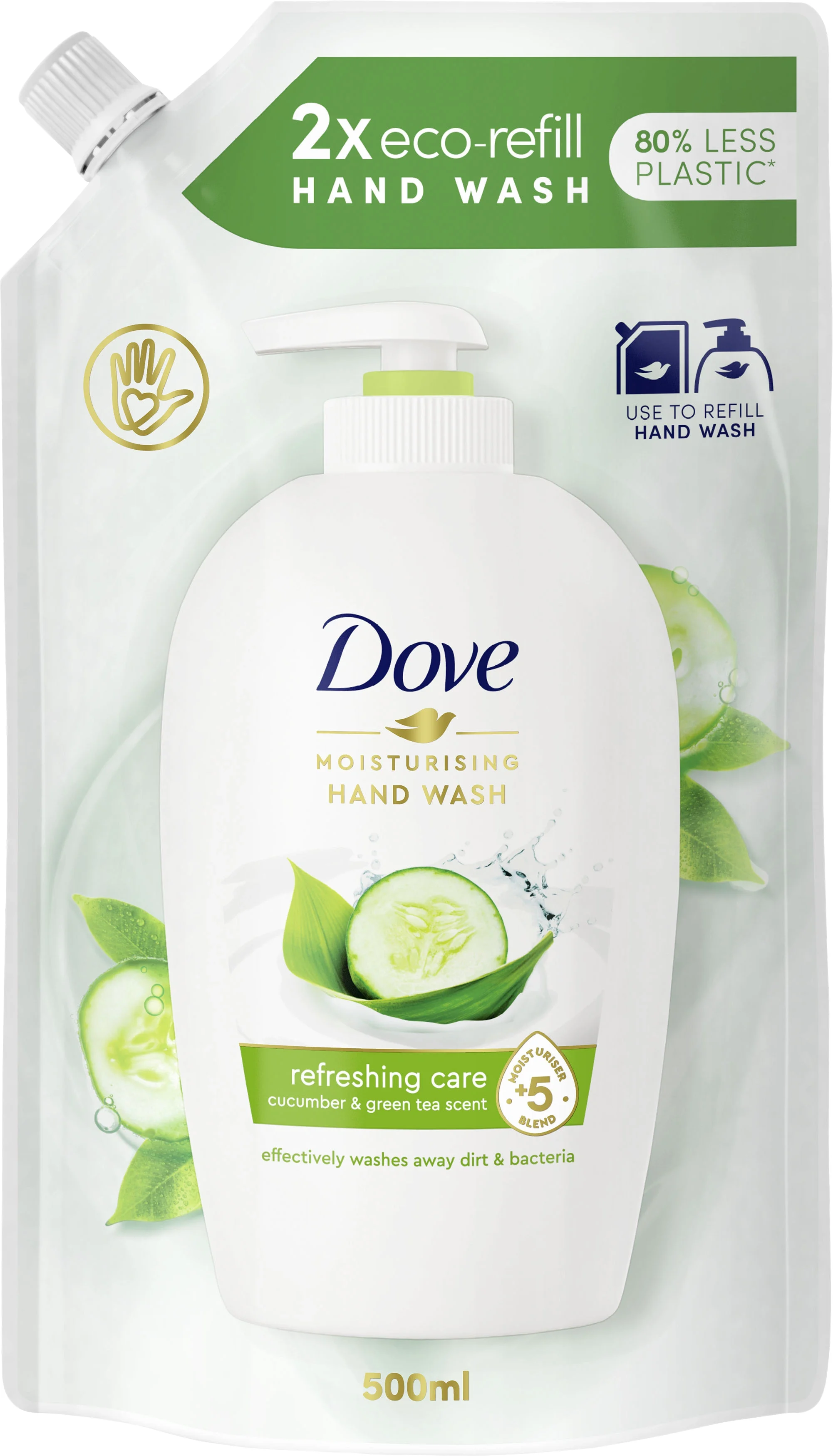 Dove Handtvål Refill Go Fresh Cucumber & Green Tea 500 ml från Dove – köp hos Apotek Hjärtat
