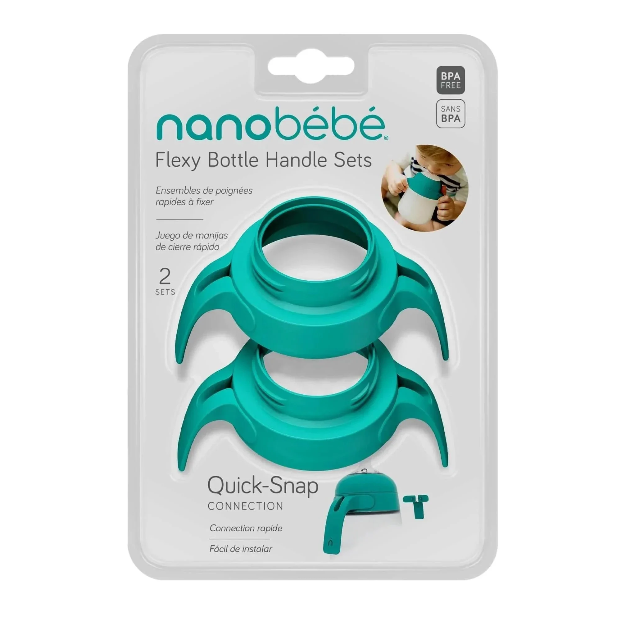 Nanobébé Handtag Flexy flaska 2-pack Turkos från Nanobébé – köp hos Apotek Hjärtat