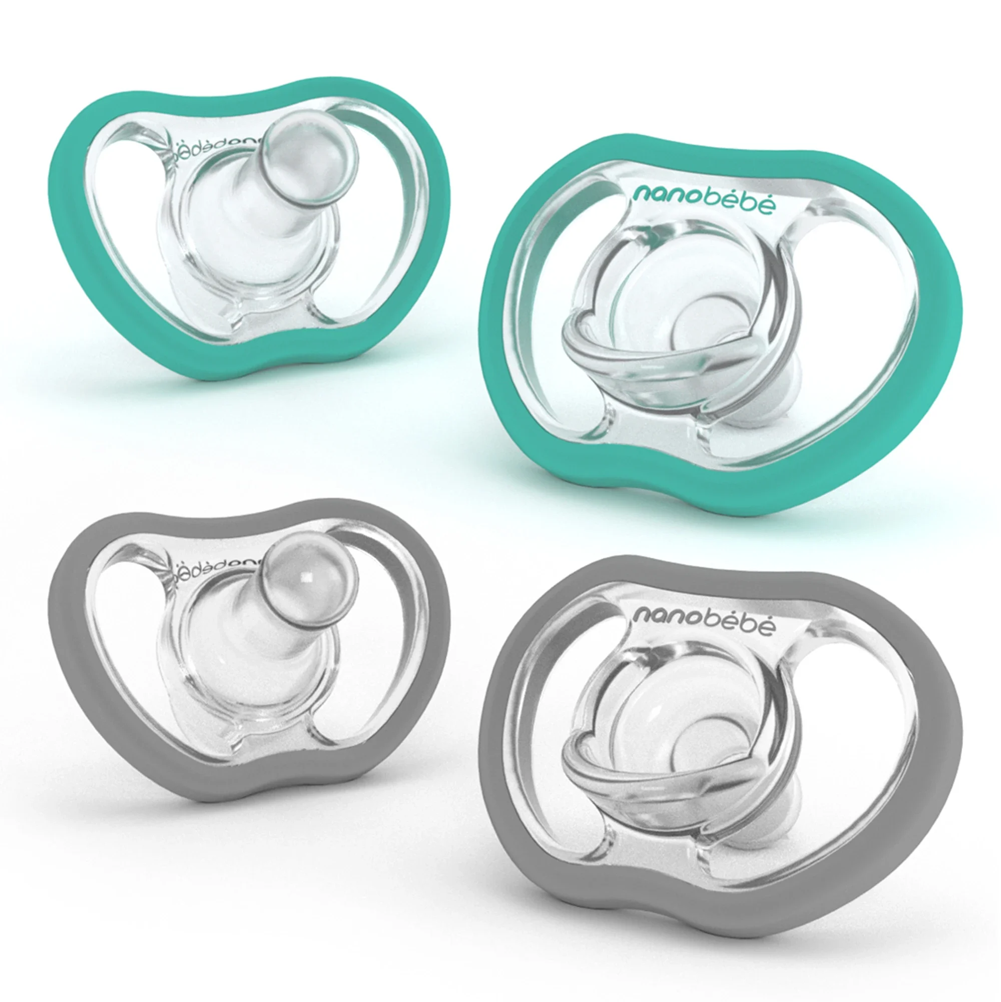 Nanobébé Active Flexy Napp Silikon 4 st Turkos/grå från Nanobébé – köp hos Apotek Hjärtat