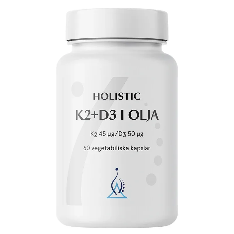 Holistic K2+D3-vitamin i Olja 60 st från Holistic – köp hos Apotek Hjärtat