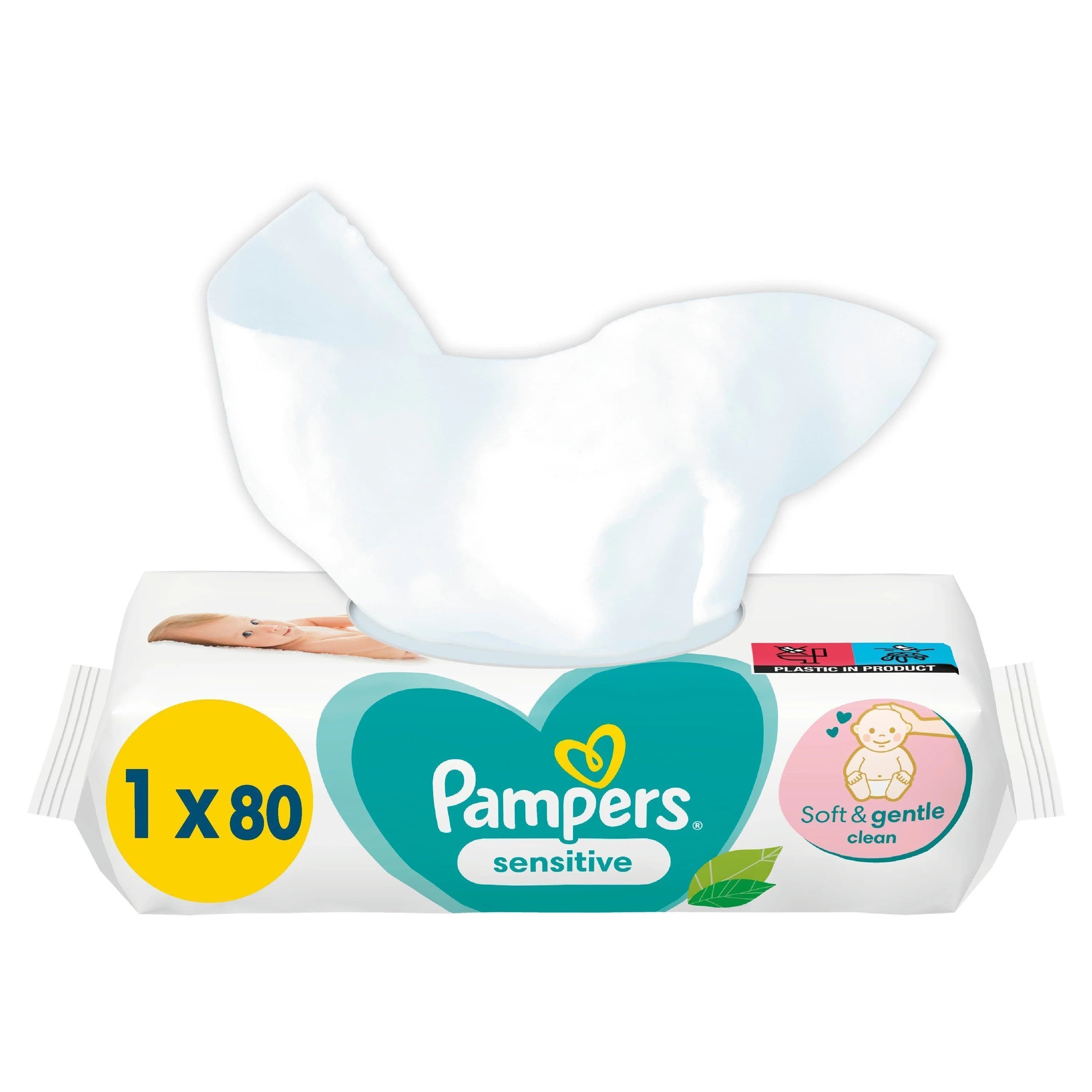 Pampers Sensitive Baby Våtservetter 80 st från Pampers – köp hos Apotek Hjärtat