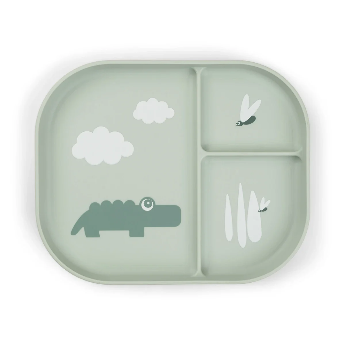 Done by Deer Foodie Compartment Plate Croco Green från Done by Deer – köp hos Apotek Hjärtat