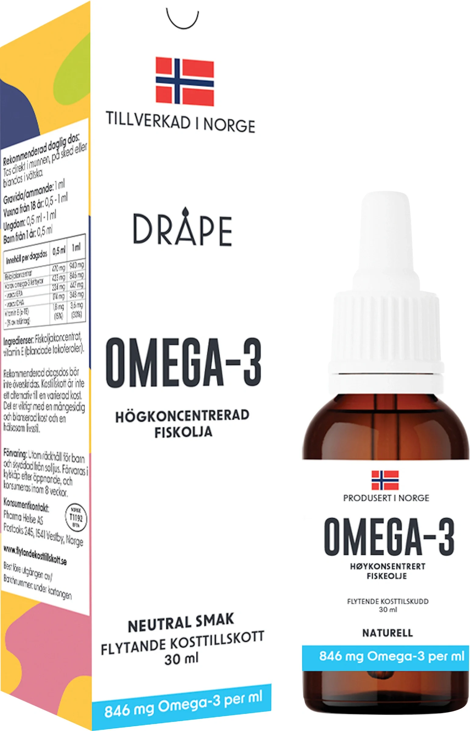 Dråpe Flytande Omega-3 Droppar Neutral 30 ml från Dråpe – köp hos Apotek Hjärtat