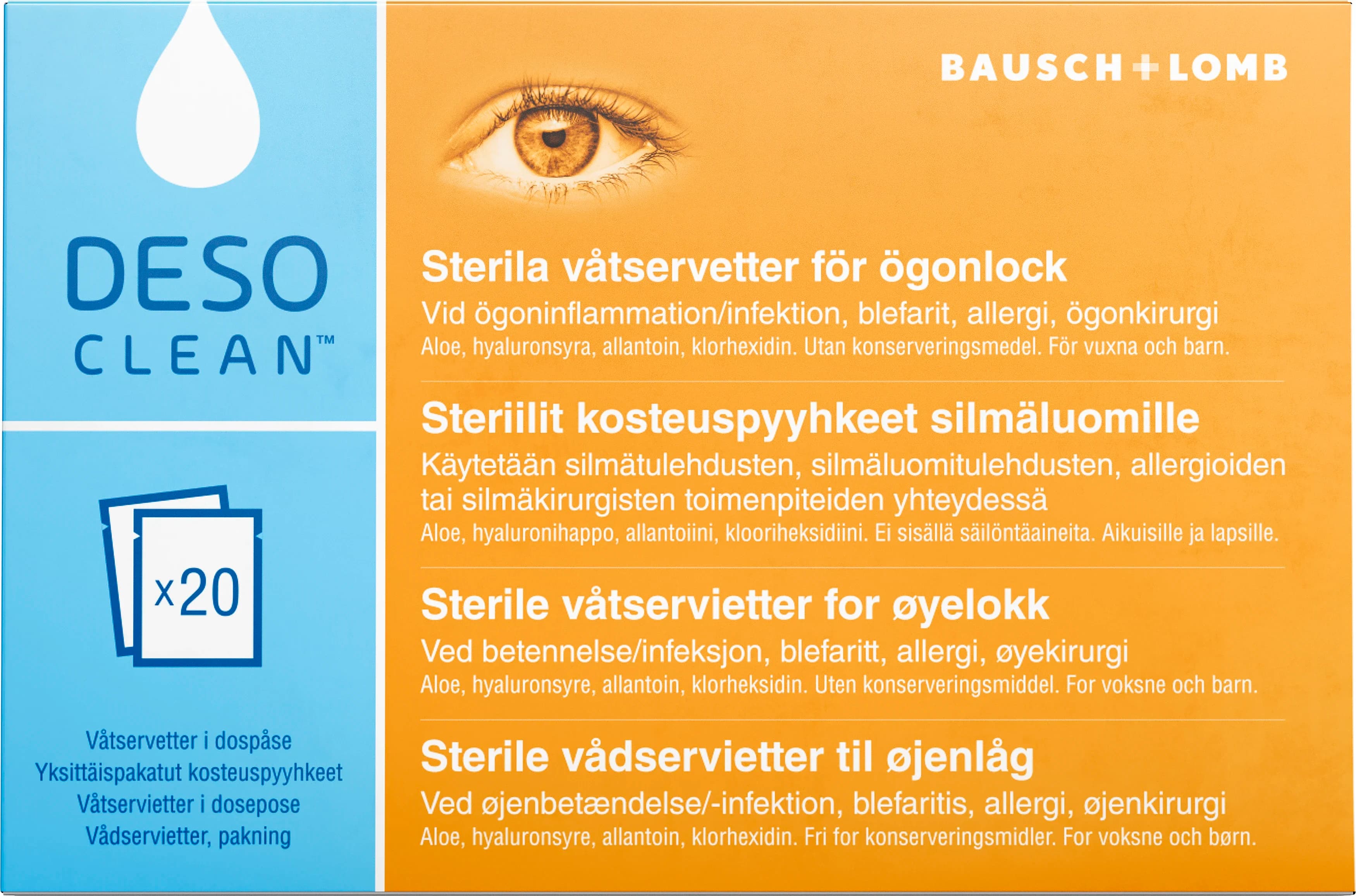Desoclean Sterila Ögonservetter 20 st från Desoclean – köp hos Apotek Hjärtat