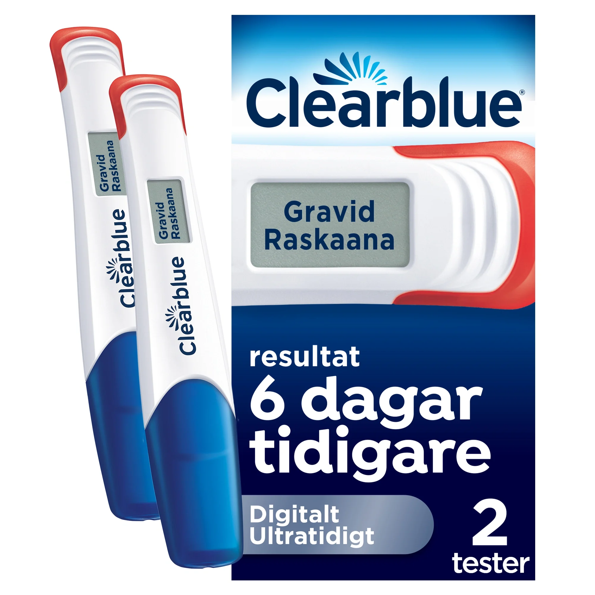 Clearblue Digitalt Ultratidigt Graviditetstest 2-pack från Clearblue – köp hos Apotek Hjärtat