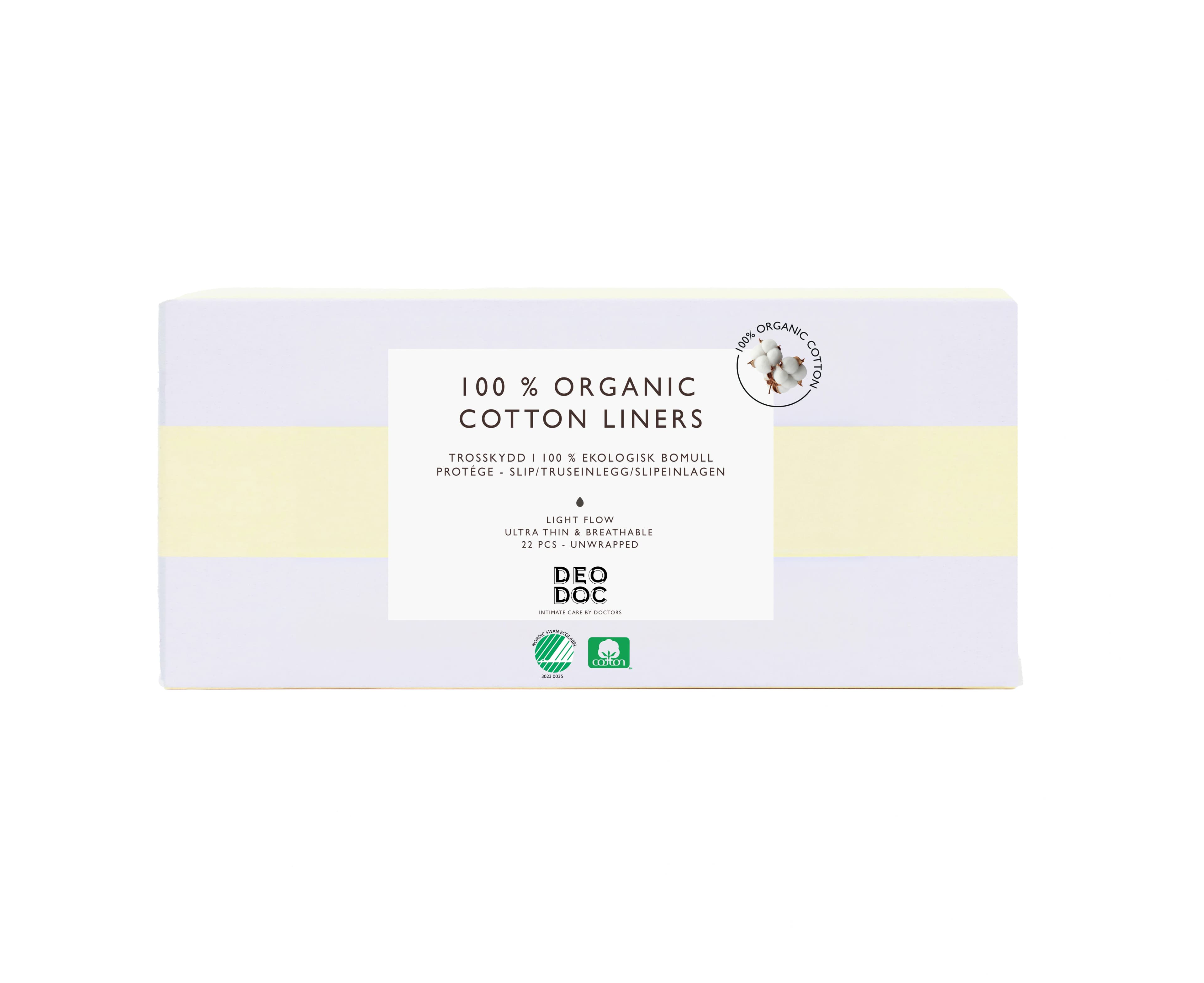 DeoDoc 100% Organic Cotton Liners 22 st från DeoDoc – köp hos Apotek Hjärtat
