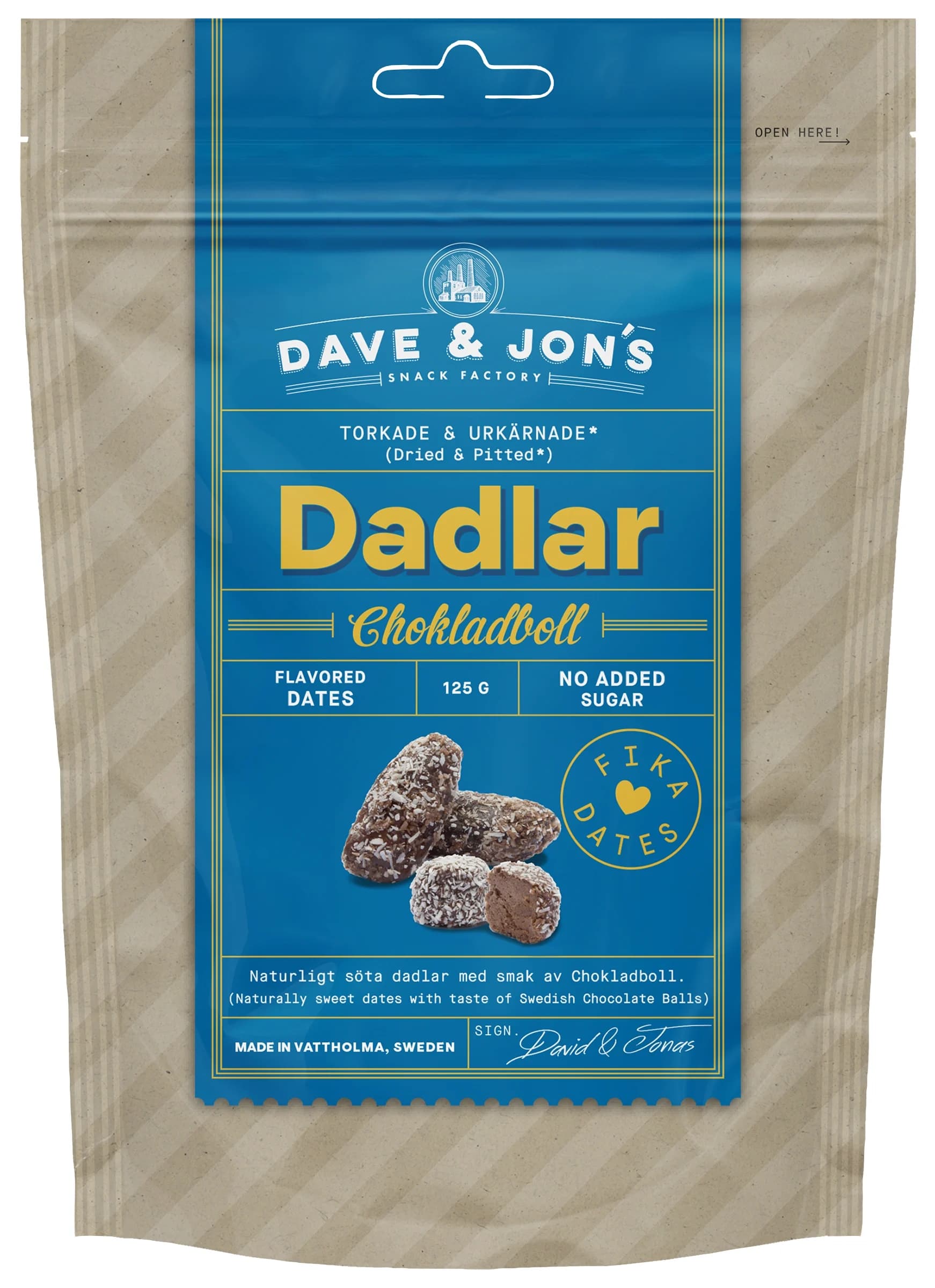 Dave & Jon's Dadlar Chokladboll 125g från Dave & Jons – köp hos Apotek Hjärtat