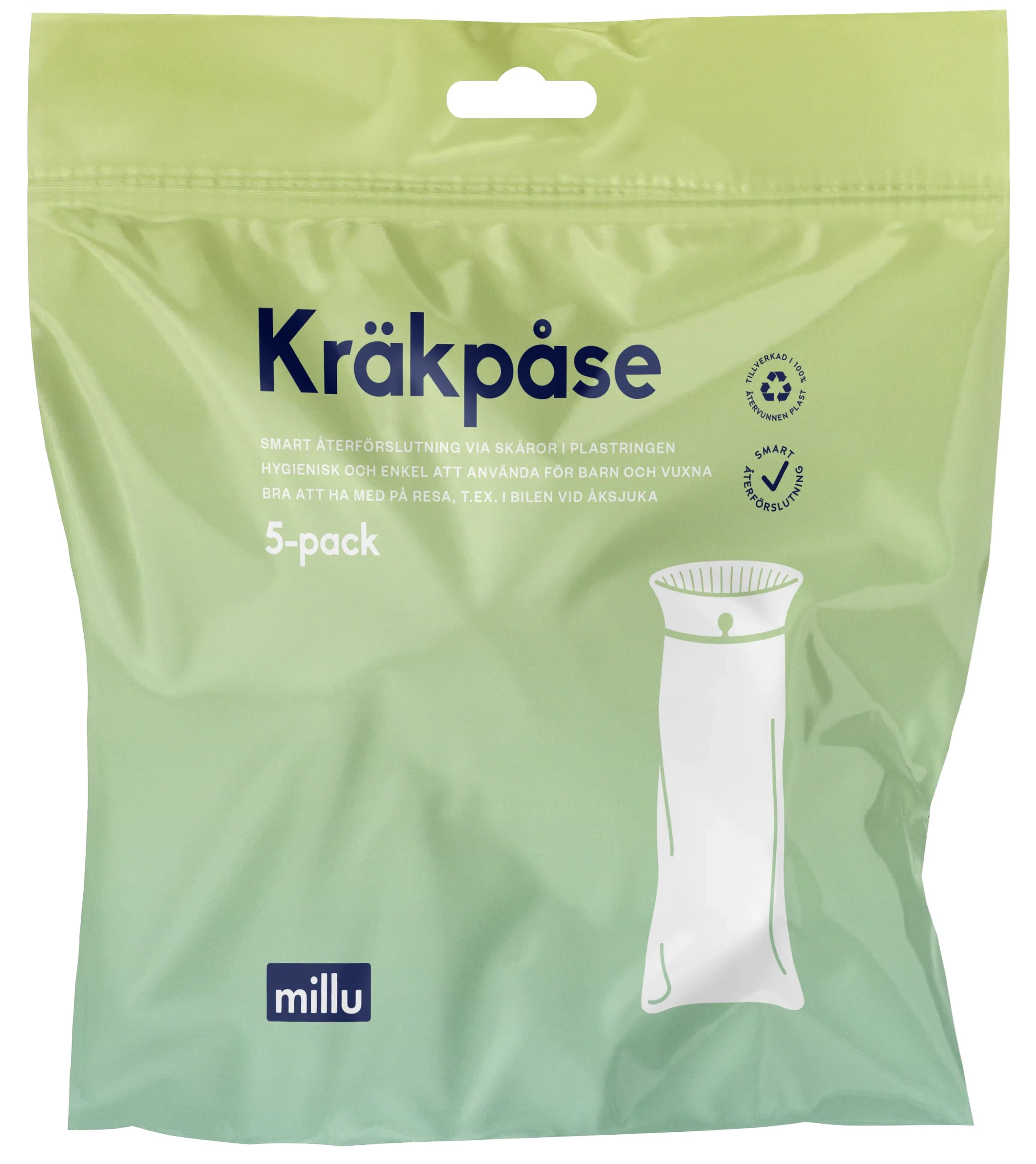 Millu Kräkpåse 100% återvunnen plast 5-pack från Millu – köp hos Apotek Hjärtat