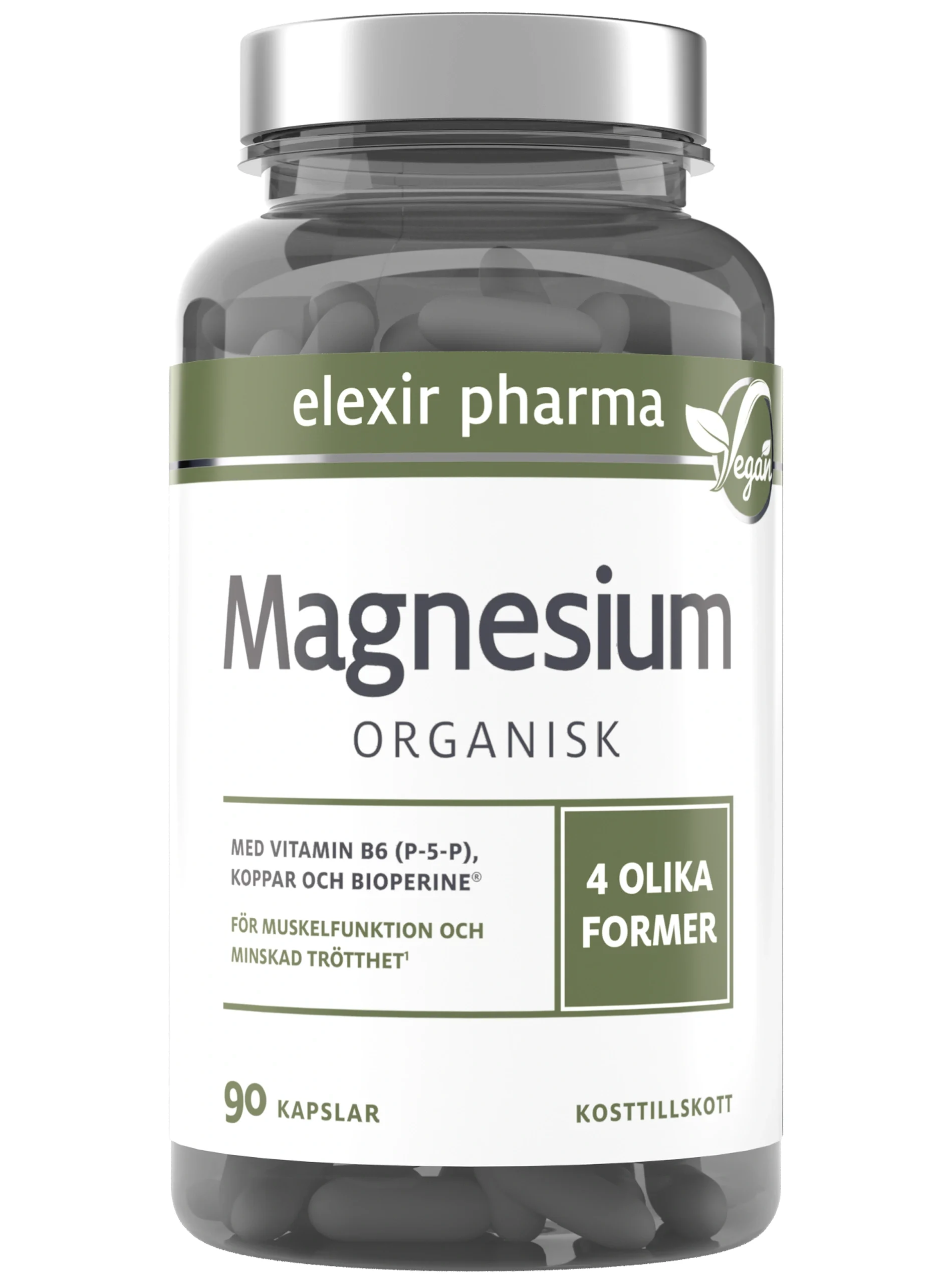 Elexir Pharma Magnesium Organisk 120 mg 90 kapslar från Elexir Pharma – köp hos Apotek Hjärtat
