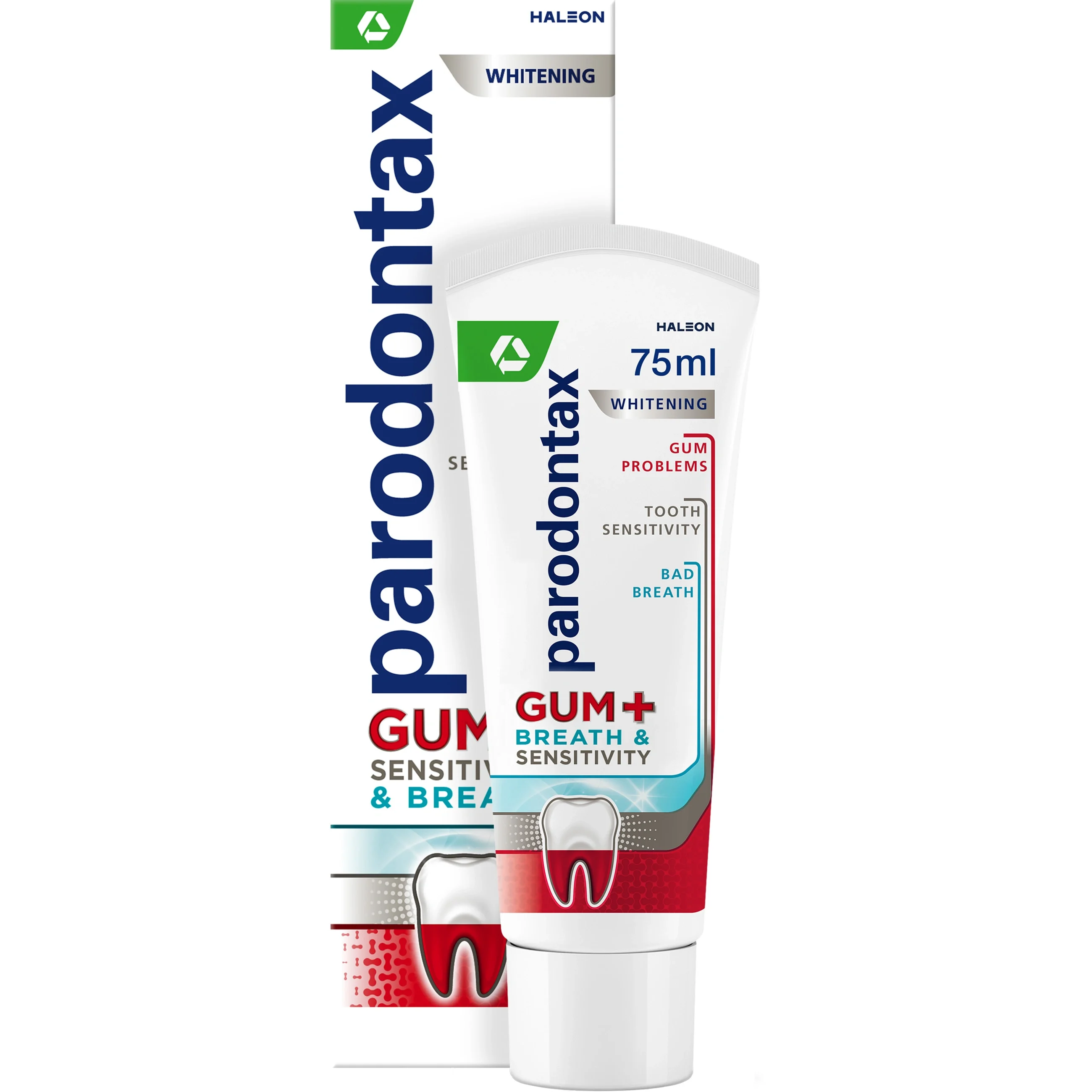 Parodontax Gum+Sensitivity & Breath Whitening Tandkräm 75ml från Parodontax – köp hos Apotek Hjärtat