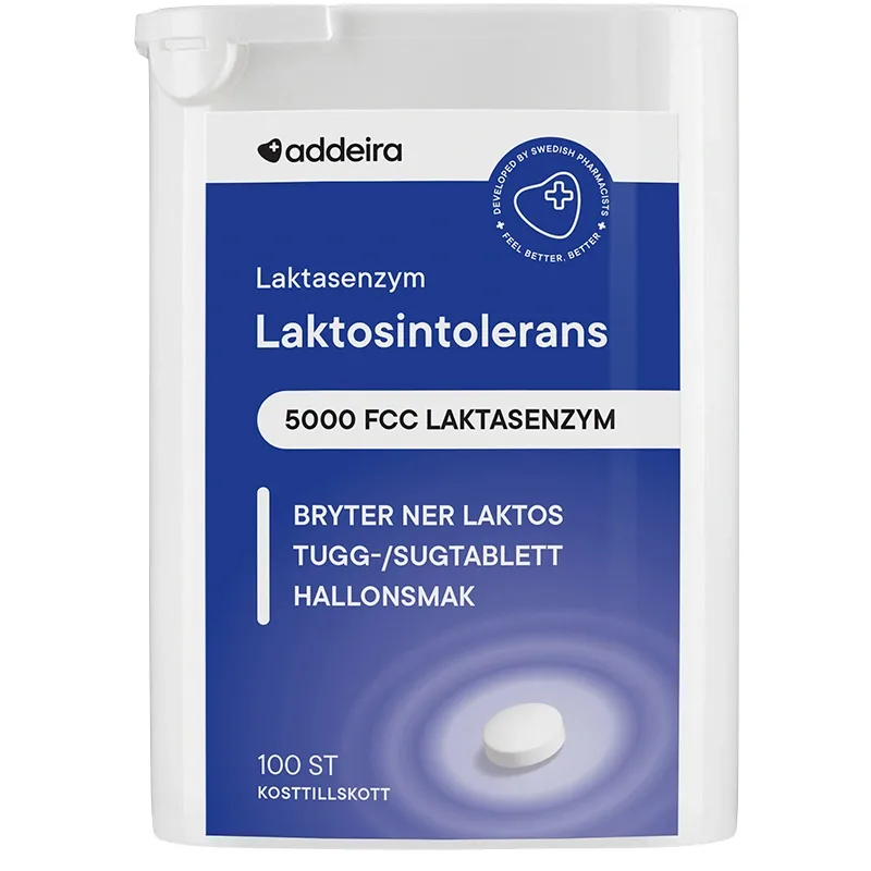 Addeira Laktasenzym vid laktosintolerans 100 st från Addeira – köp hos Apotek Hjärtat
