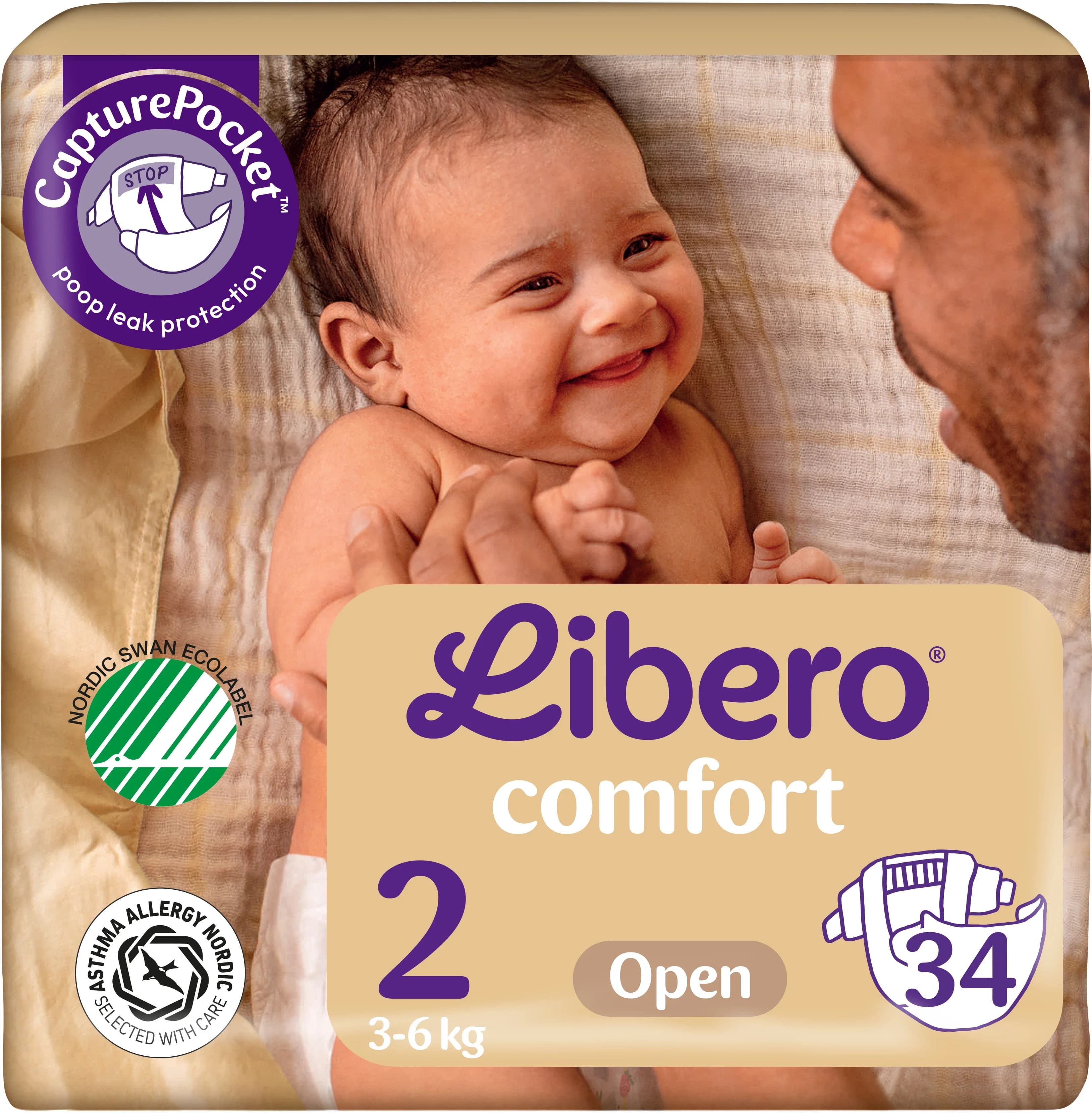 Libero Comfort 2 Öppen Blöja 3-6 kg 34 st från Libero – köp hos Apotek Hjärtat