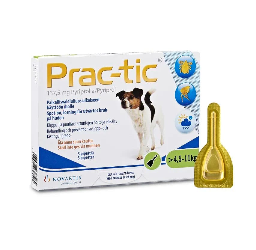 Prac-tic Spot-on, lösning, endospipett 137,5 mg 3 x 1,1 ml från Prac-tic – köp hos Apotek Hjärtat