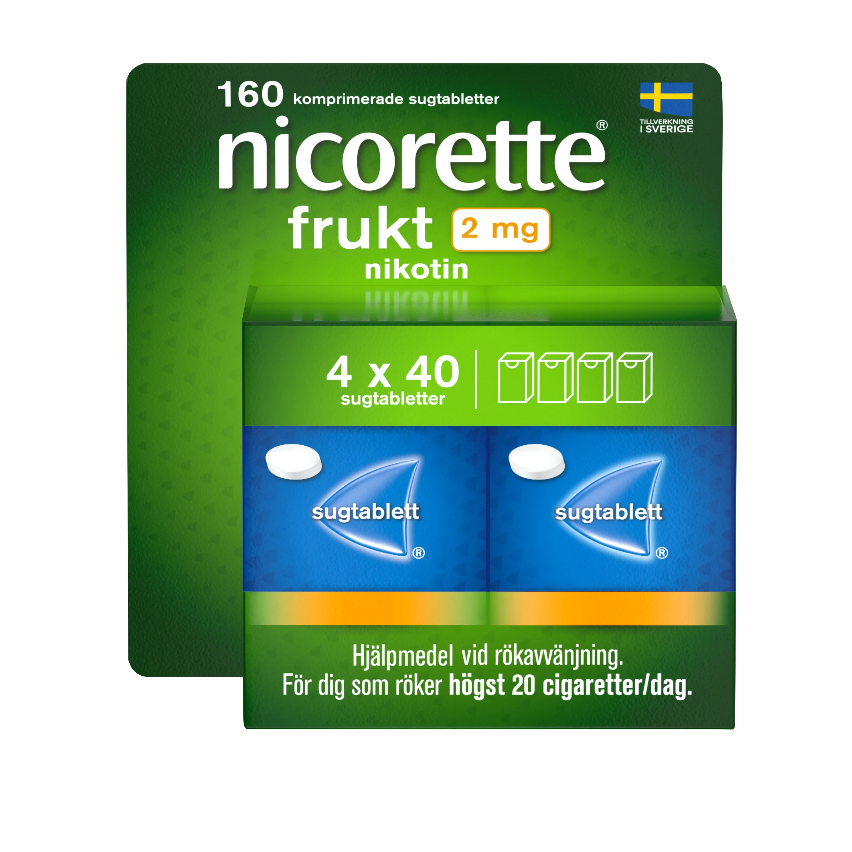 Nicorette Frukt sugtablett 2mg, 160 st från Nicorette – köp hos Apotek Hjärtat