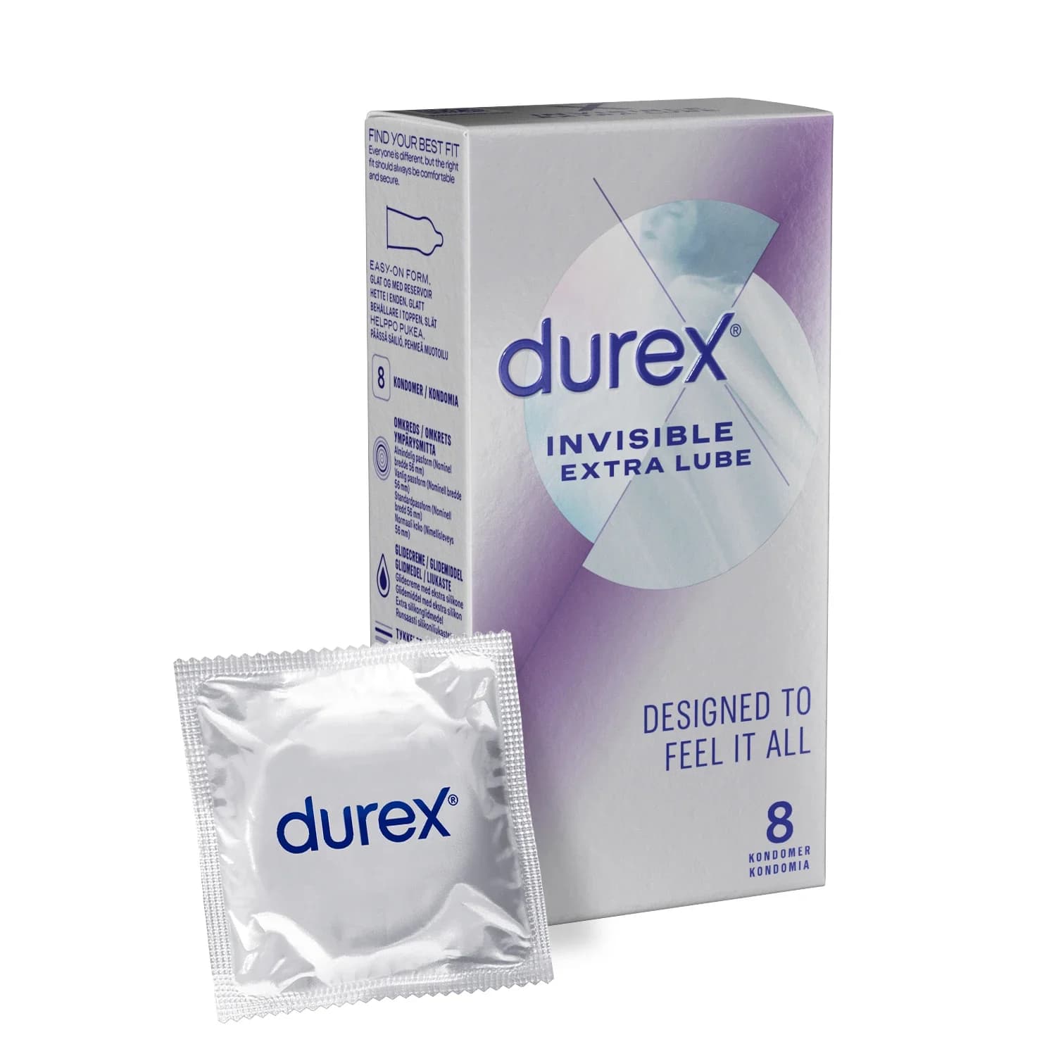 Durex Invisible Extra Lube Kondomer 8 st från Durex – köp hos Apotek Hjärtat