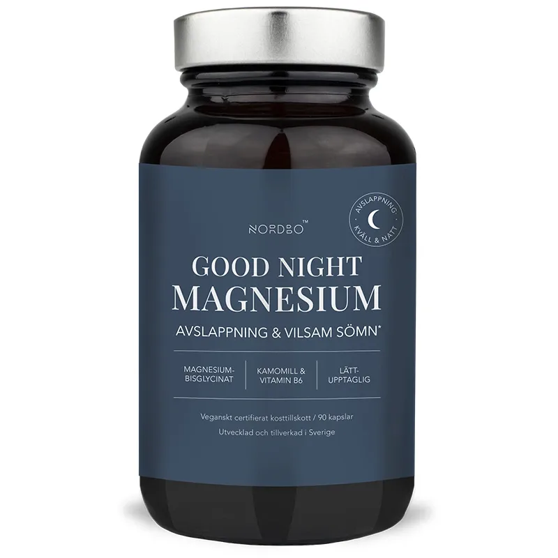 Nordbo Good Night Magnesium 90 kapslar från Nordbo – köp hos Apotek Hjärtat