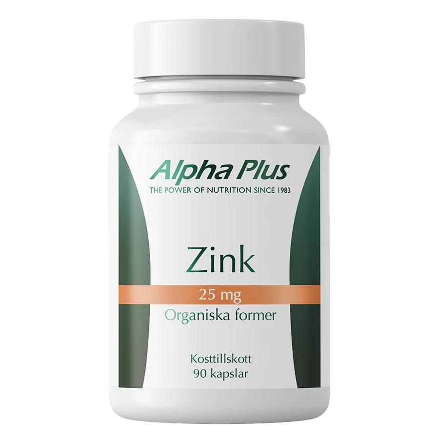 Alpha Plus Zink 25 mg 90 kapslar från Alpha Plus – köp hos Apotek Hjärtat