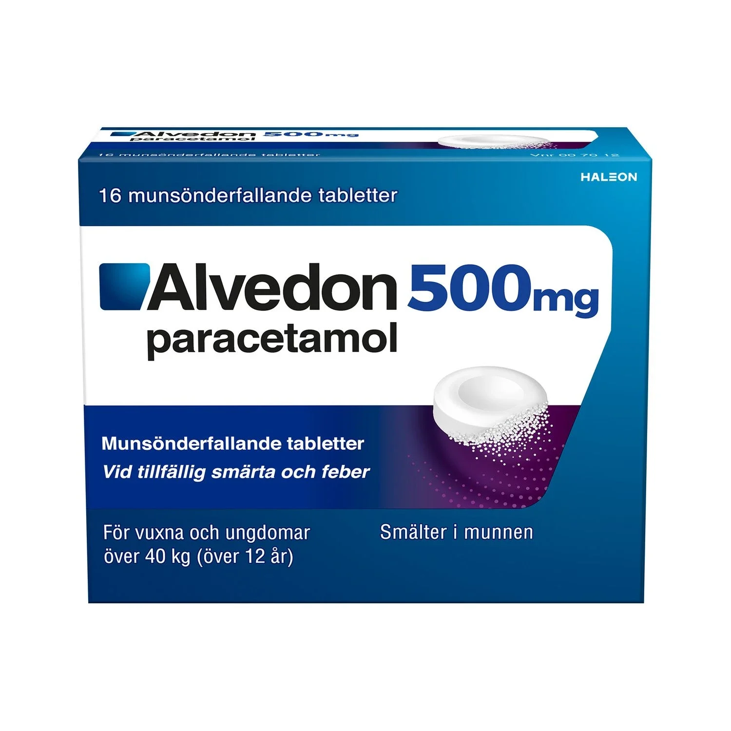 Alvedon Munsönderfallande Tablett 500 mg 16 st från Alvedon – köp hos Apotek Hjärtat