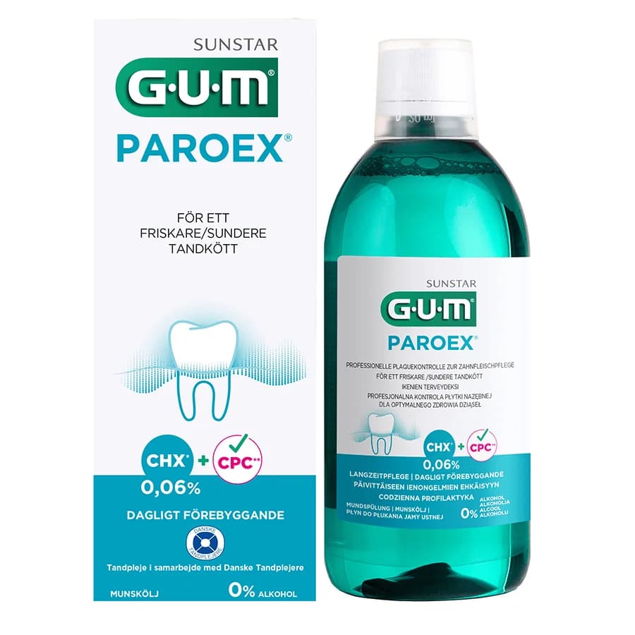 GUM PAROEX Munskölj 0,06% CHX + CPC 500 ml från GUM – köp hos Apotek Hjärtat
