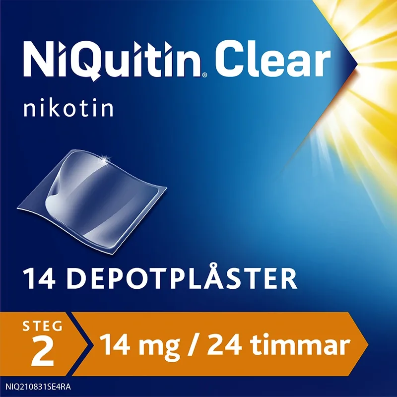 NiQuitin Clear Depotplåster 14mg/24timmar Plåster, 14st från Niquitin – köp hos Apotek Hjärtat
