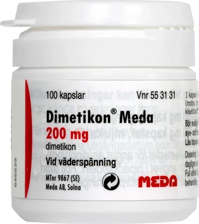 Dimetikon Meda mjuk kapsel 200 mg 100 st från Dimetikon meda – köp hos Apotek Hjärtat