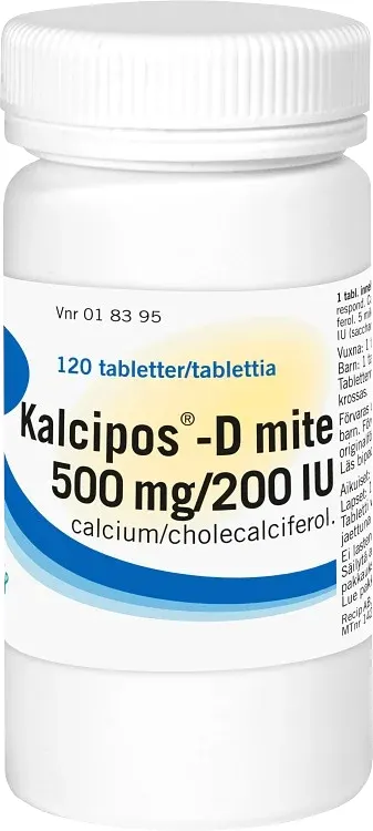 Kalcipos-D mite filmdragerad tablett 500 mg/200 IE 120 st från Kalcipos – köp hos Apotek Hjärtat
