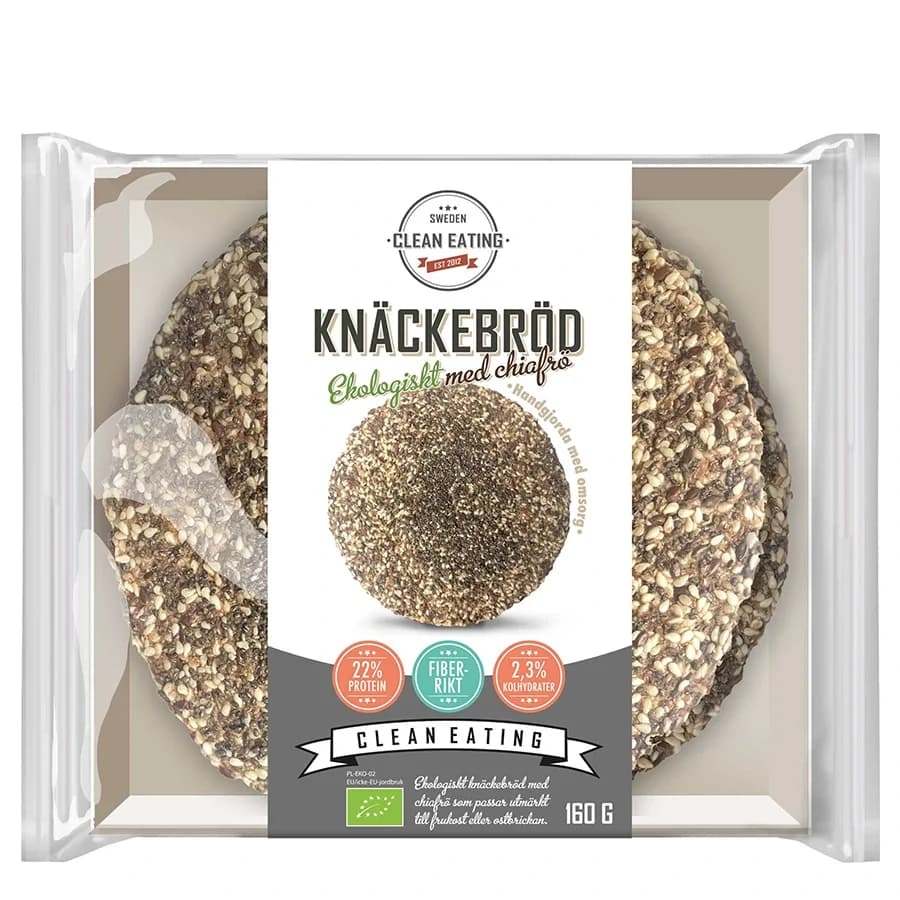 Clean Eating Ekologiskt Chia Knäckebröd 160 g från Clean Eating – köp hos Apotek Hjärtat