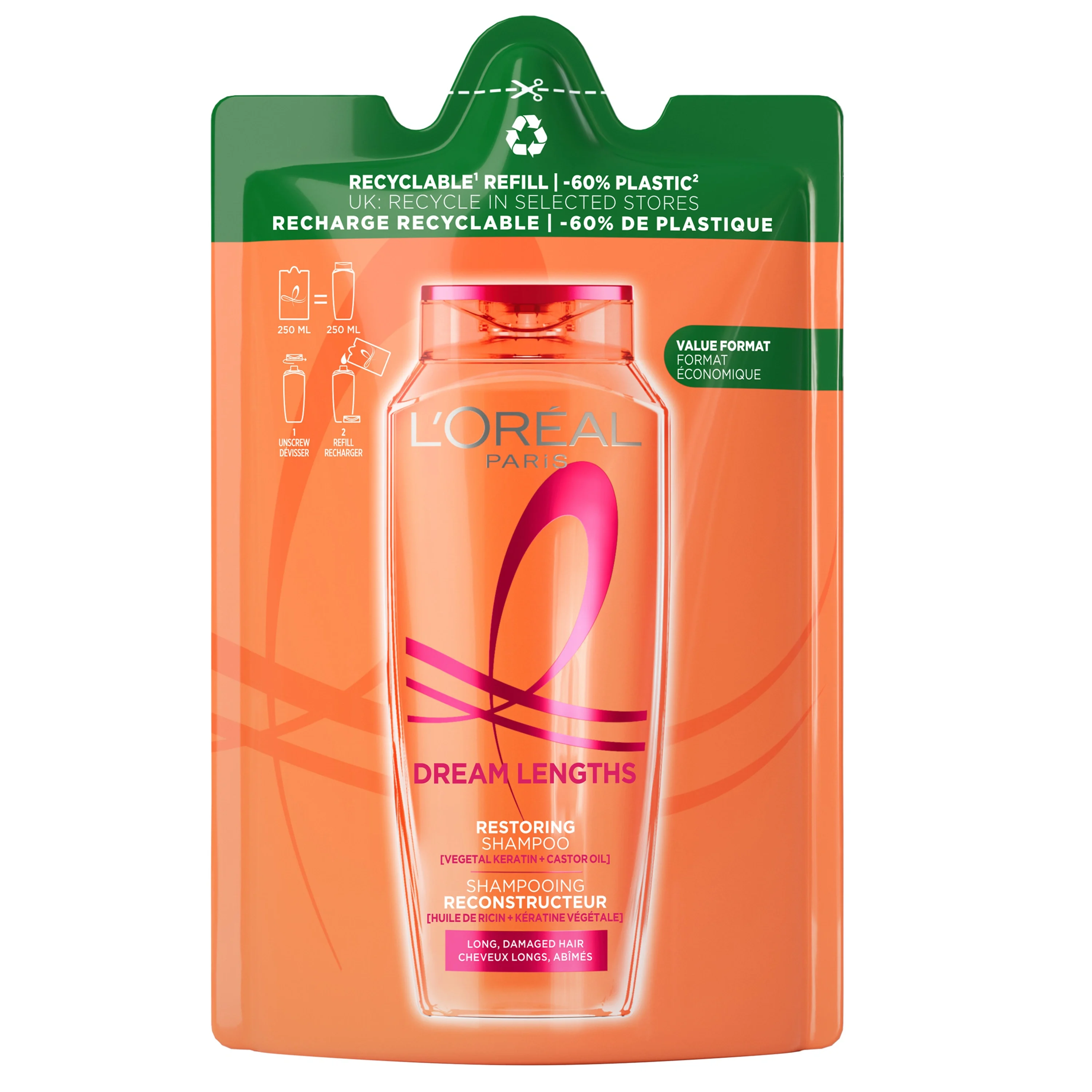 L'Oréal Paris Elvital Dream Length Shampoo Refill 250 ml från L'Oréal Paris – köp hos Apotek Hjärtat