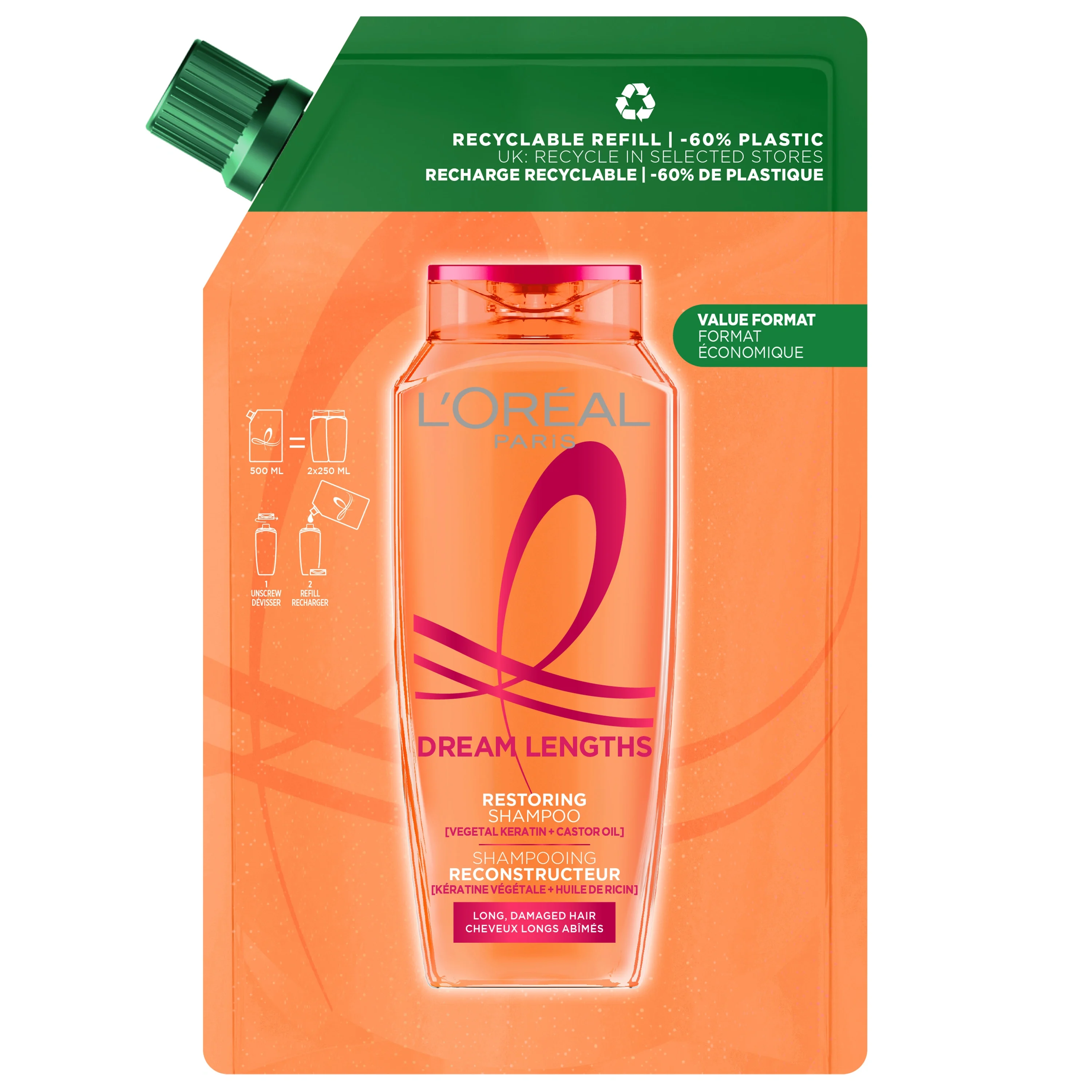 L'Oréal Paris Elvital Dream Length Shampoo Refill 500 ml från L'Oréal Paris – köp hos Apotek Hjärtat