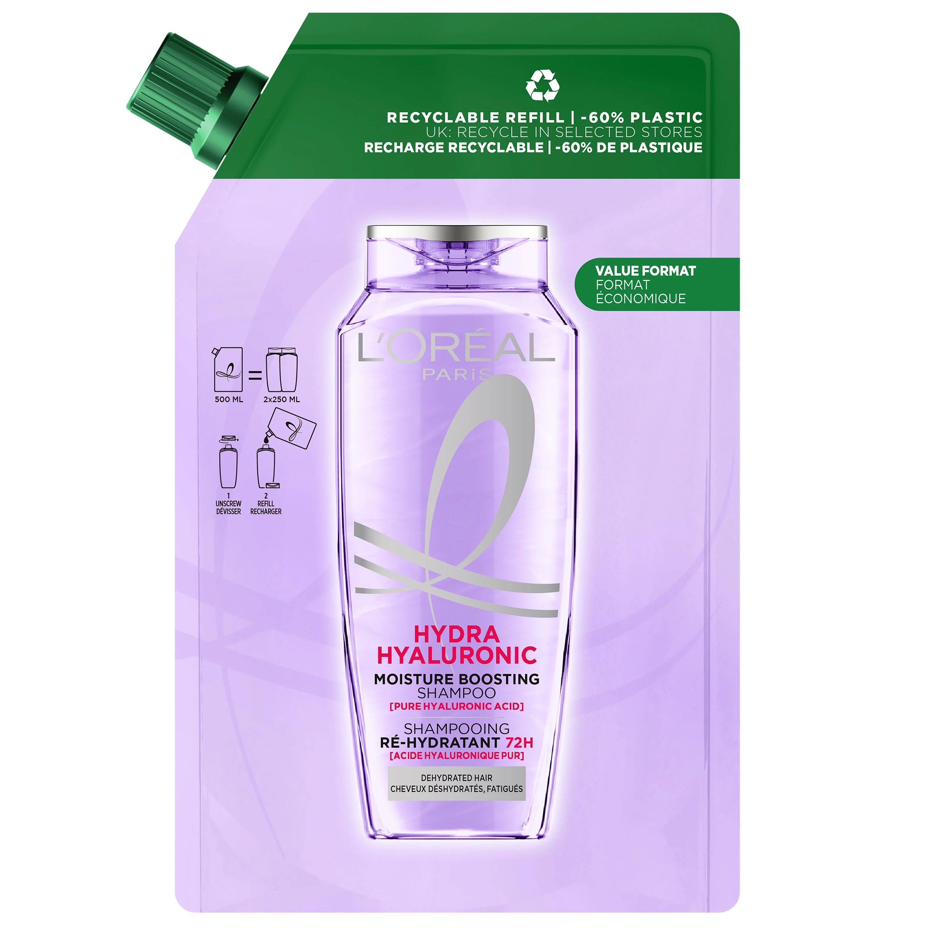 L'Oréal Paris Elvital Hyaluron Plump Shampoo Refill 500 ml från L'Oréal Paris – köp hos Apotek Hjärtat