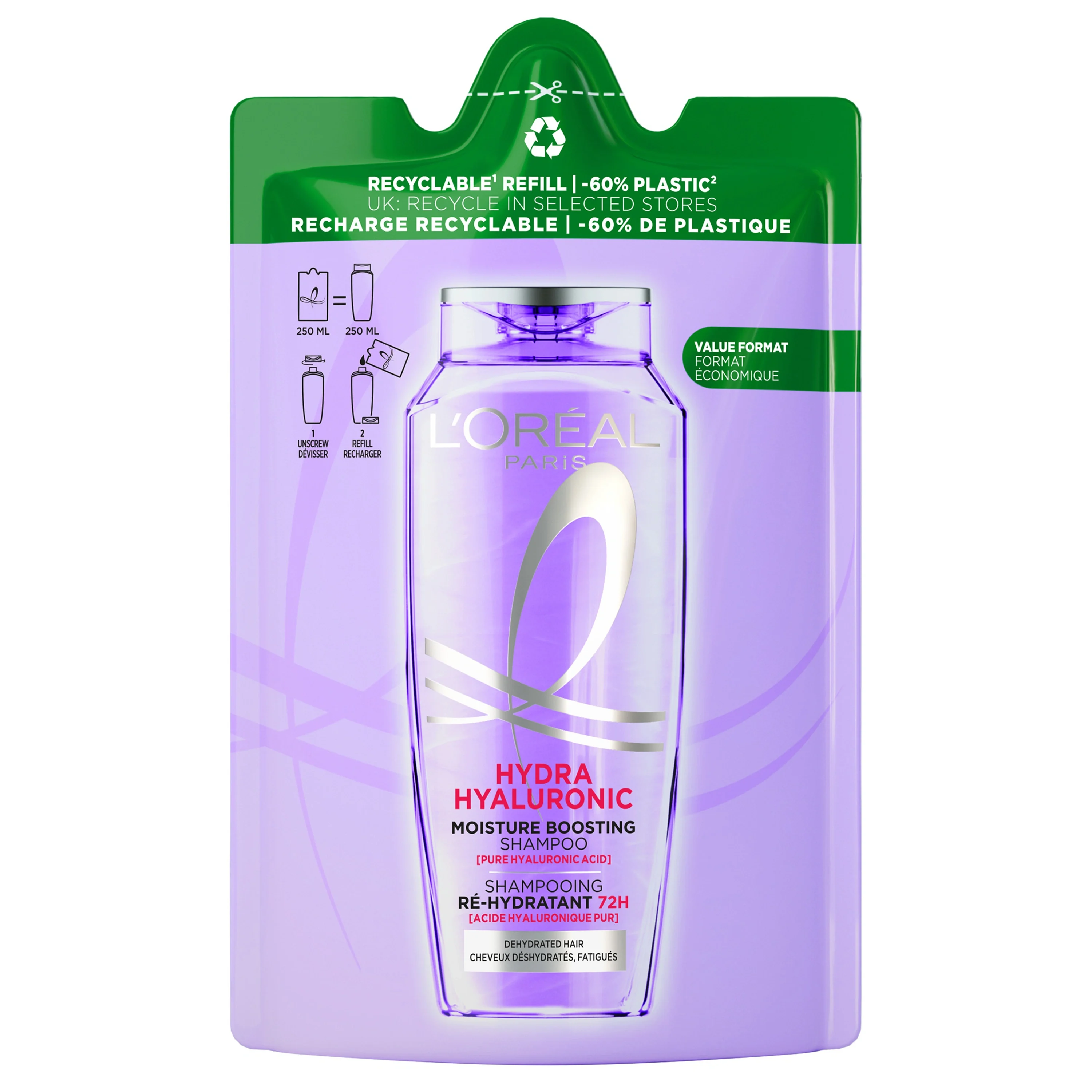 L'Oréal Paris Elvital Hyaluron Plump Shampoo Refill 250 ml från L'Oréal Paris – köp hos Apotek Hjärtat