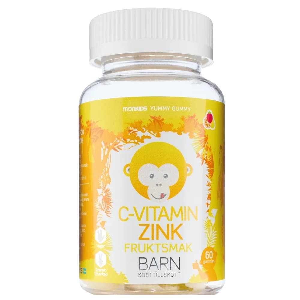 Monkids C-vitamin + Zink Fruktsmak 60 st från Monkids – köp hos Apotek Hjärtat
