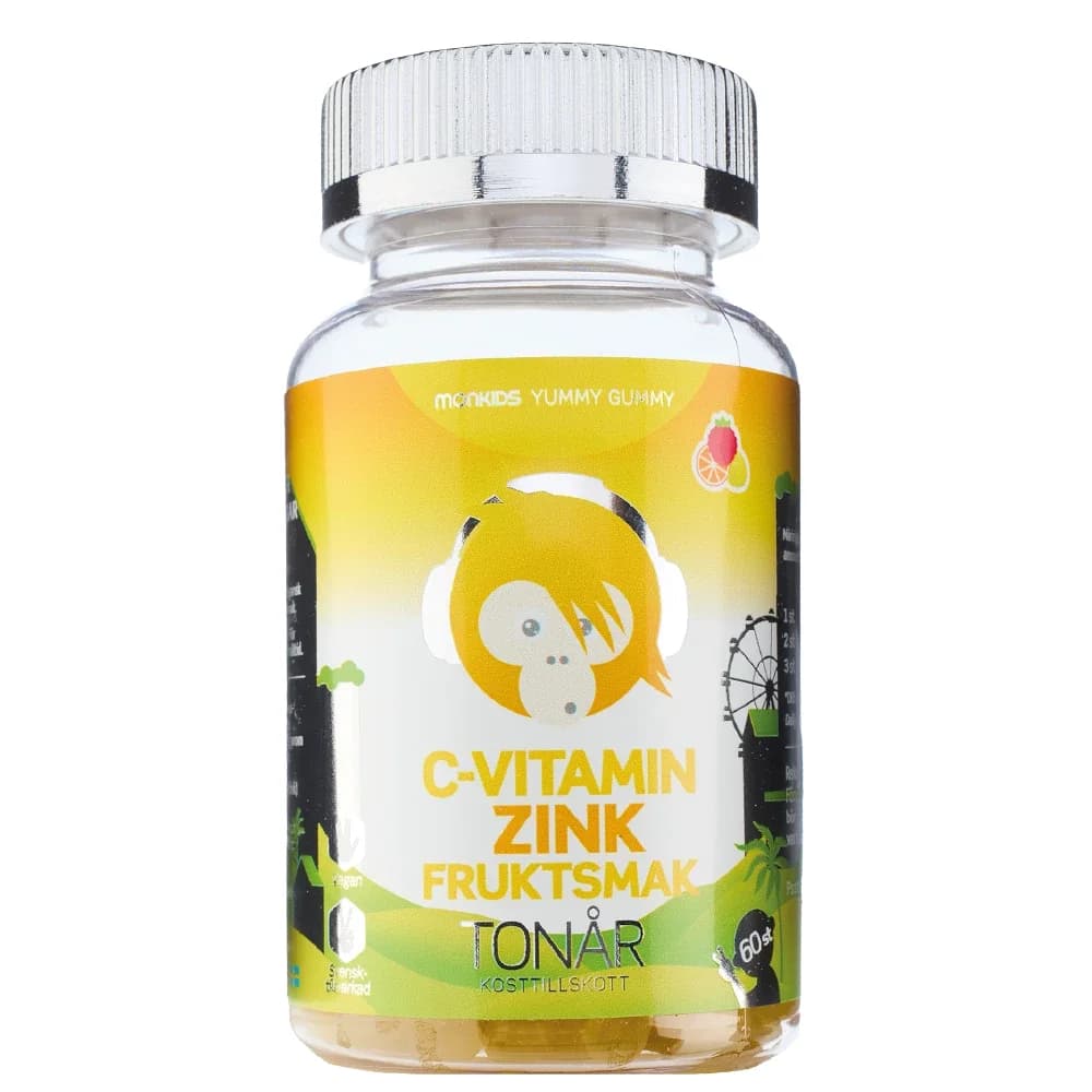 Monkids C-vitamin+Zink Fruktsmak Tonår Tuggtablett 60 st från Monkids – köp hos Apotek Hjärtat
