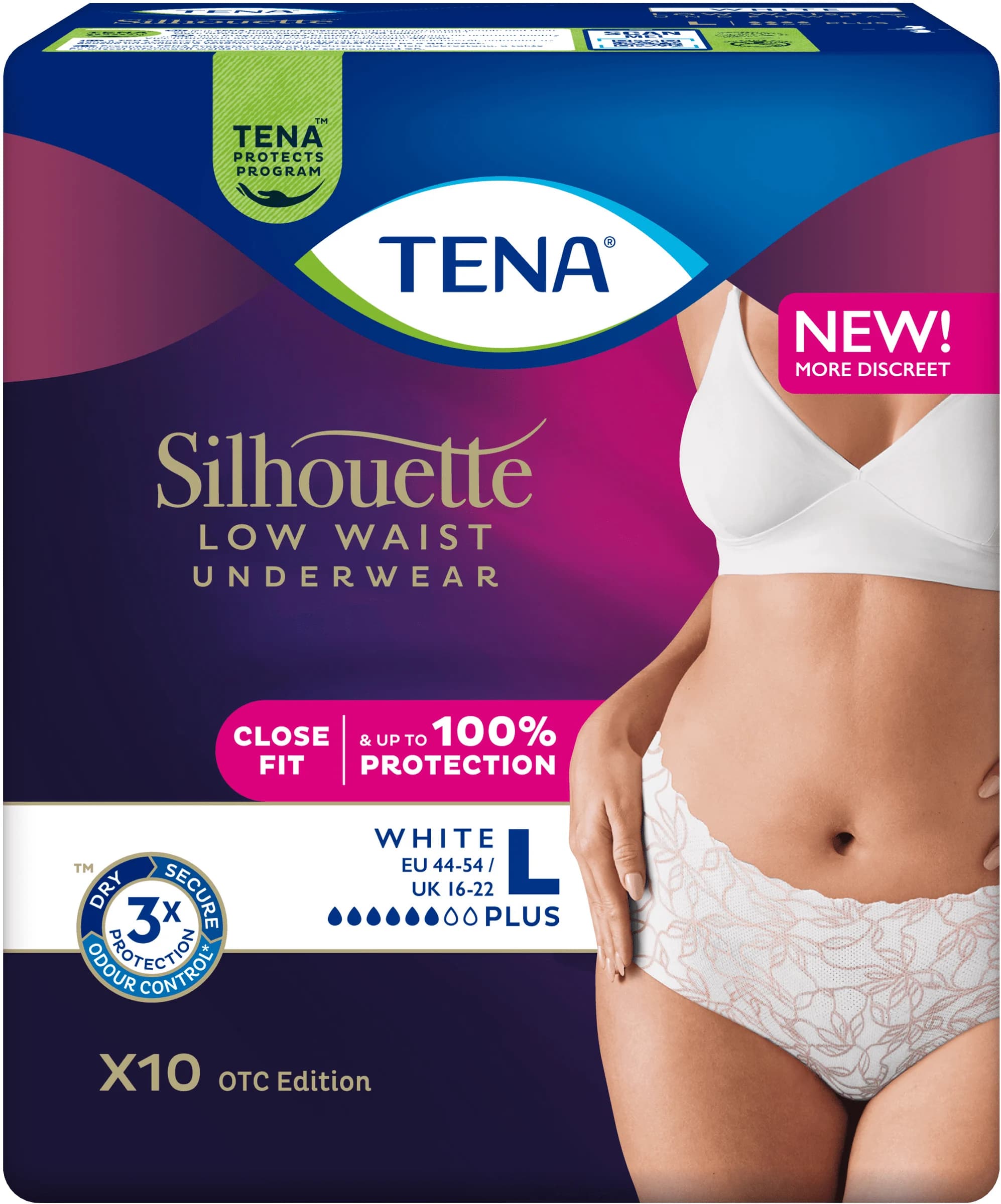 TENA Silhouette Plus L White 10 st från Tena – köp hos Apotek Hjärtat