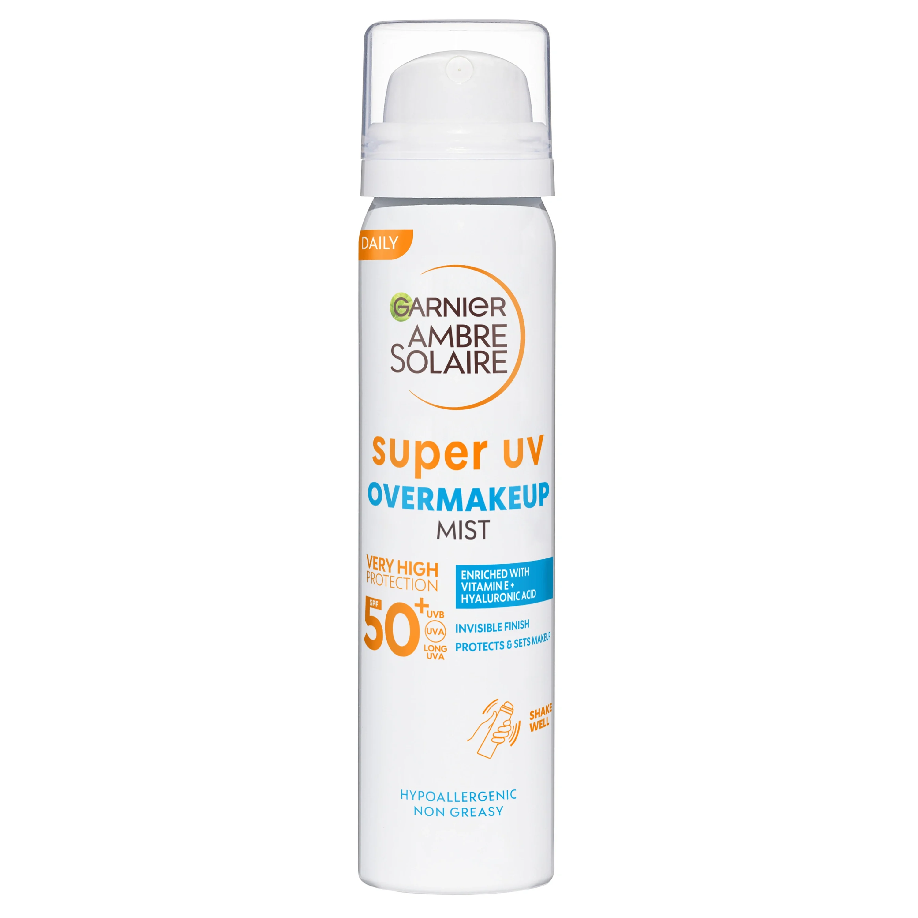 Garnier Ambre Solaire Super UV Over Makeup Mist With Hyaluronic Acid SPF 50, 75 ml från Garnier – köp hos Apotek Hjärtat