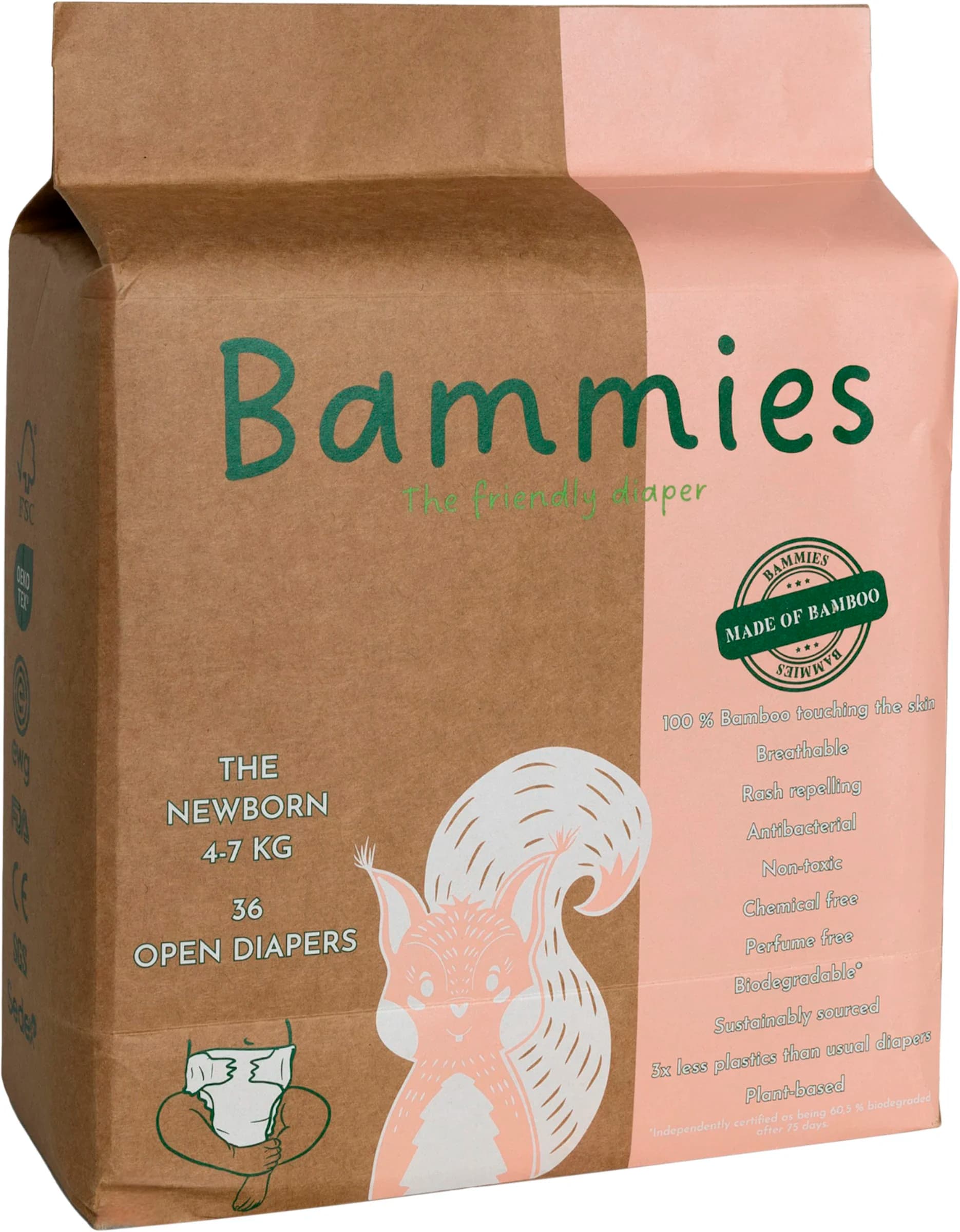Bammies Bambublöjor The Newborn 4-7 kg 36 st från Bammies – köp hos Apotek Hjärtat