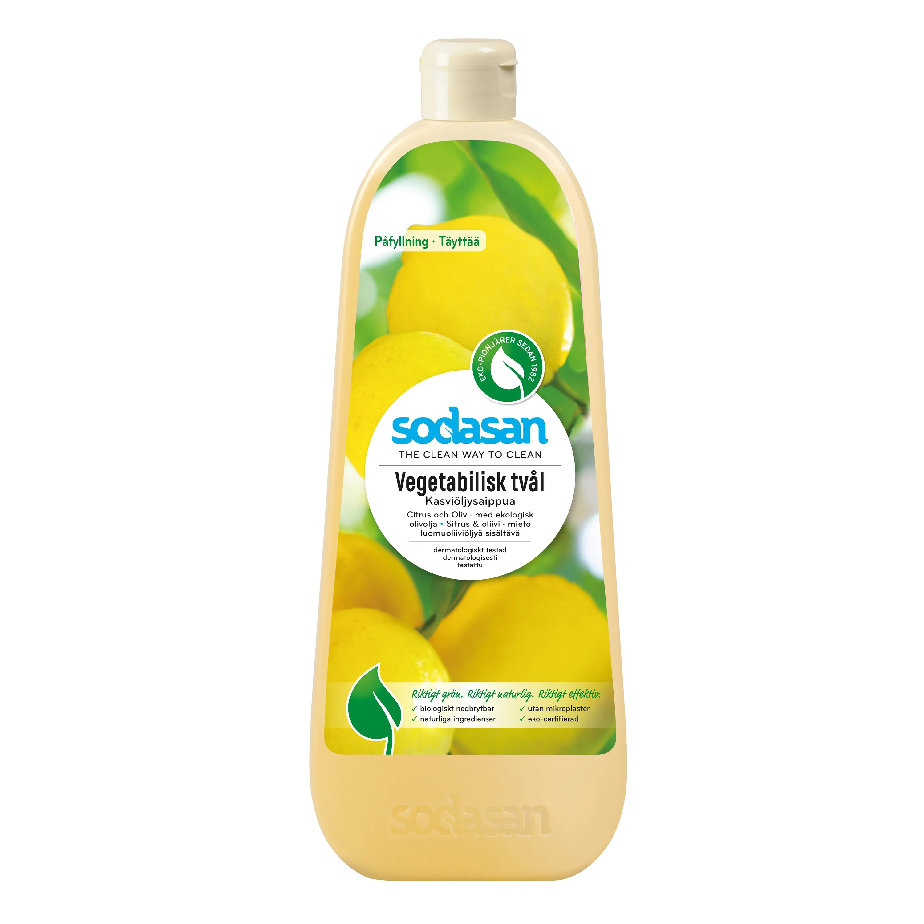 Sodasan Ekologisk Tvål Citrus & Oliv Refill 1000 ml från Sodasan – köp hos Apotek Hjärtat