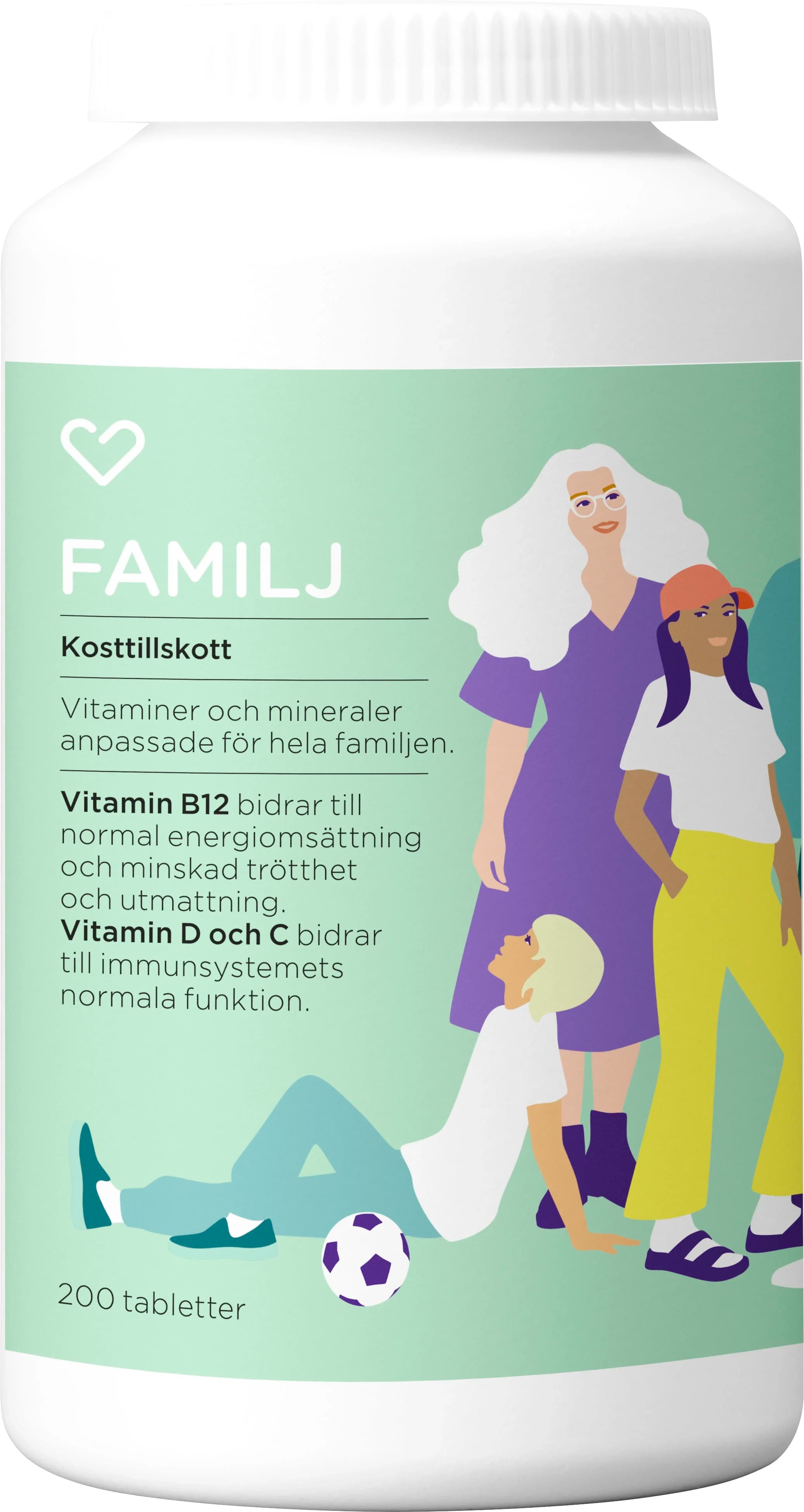 Hjärtats Multivitamin Familj Tablett 200st från Hjärtats – köp hos Apotek Hjärtat
