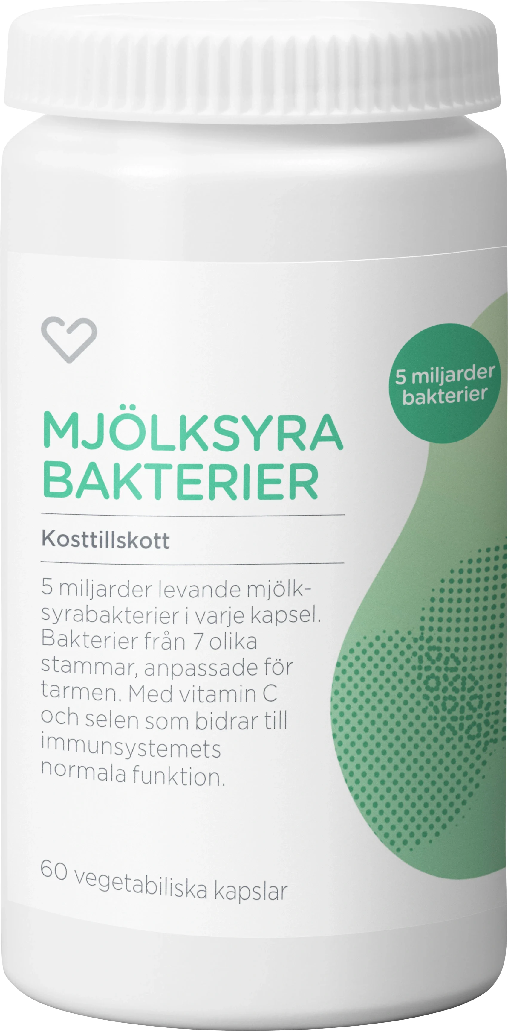 Hjärtats Mjölksyrabakterier Kapsel 60st från Hjärtats – köp hos Apotek Hjärtat