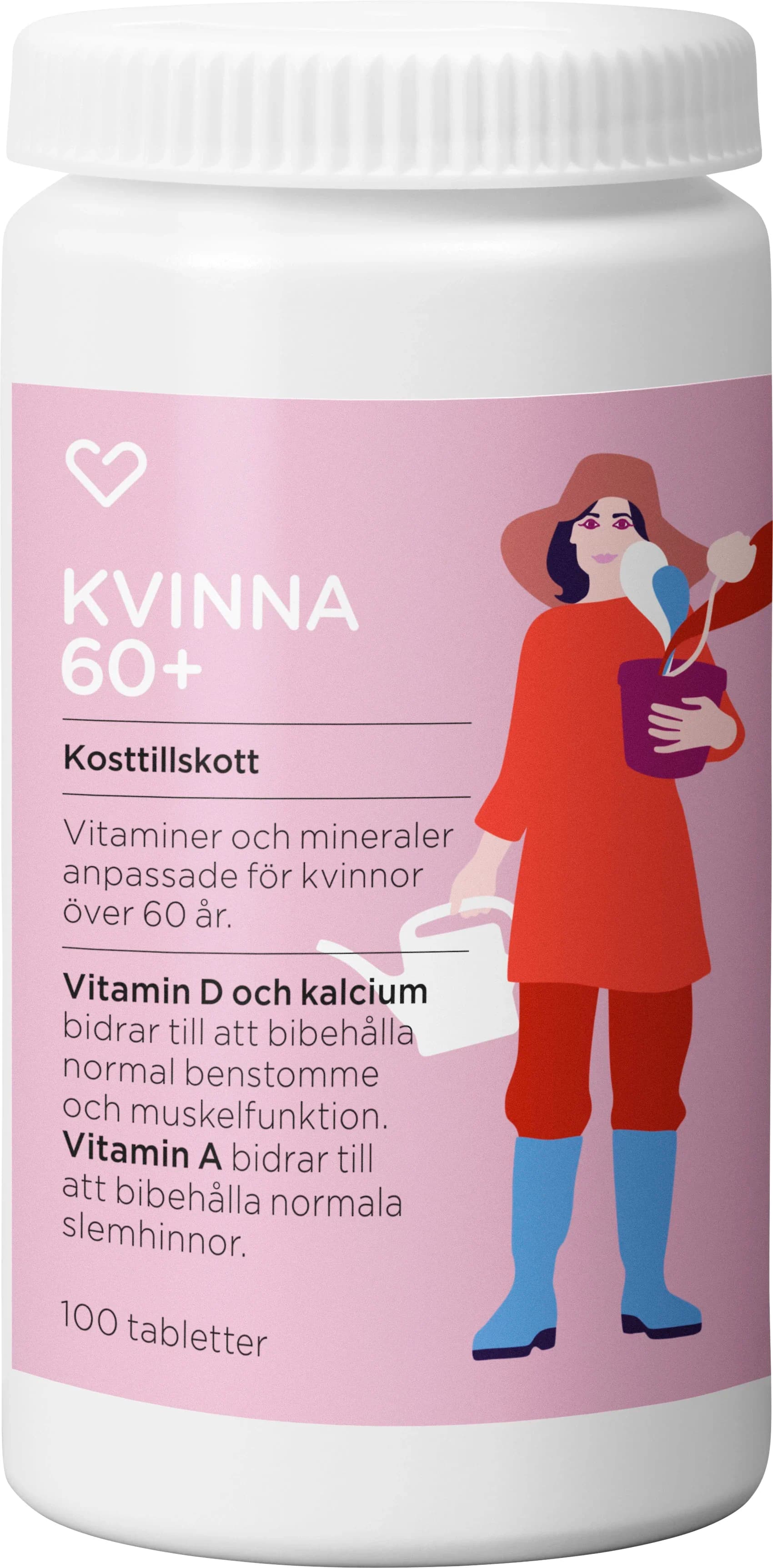 Hjärtats Multivitamin Kvinna 60+ Tablett 100st från Hjärtats – köp hos Apotek Hjärtat