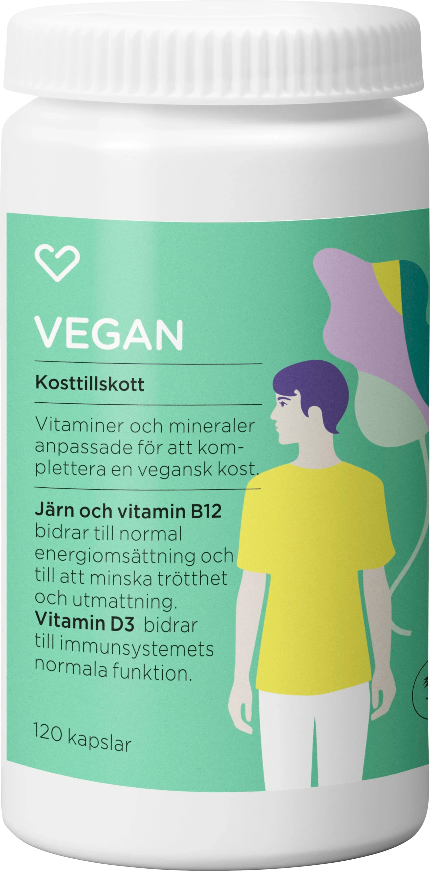 Hjärtats Multivitamin Vegan Kapsel 120st från Hjärtats - köp hos Apotek Hjärtat