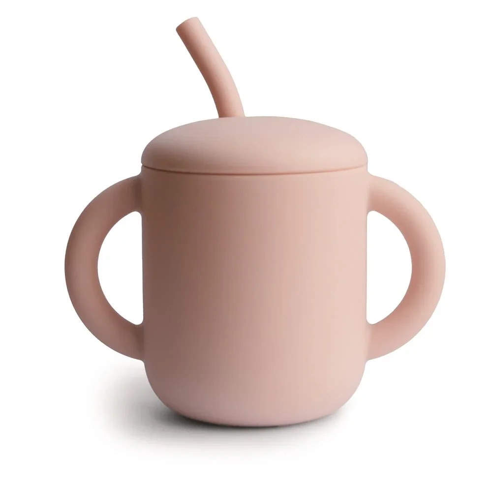 Mushie Silicone Training Cup + Straw 175 ml Blush från Mushie – köp hos Apotek Hjärtat