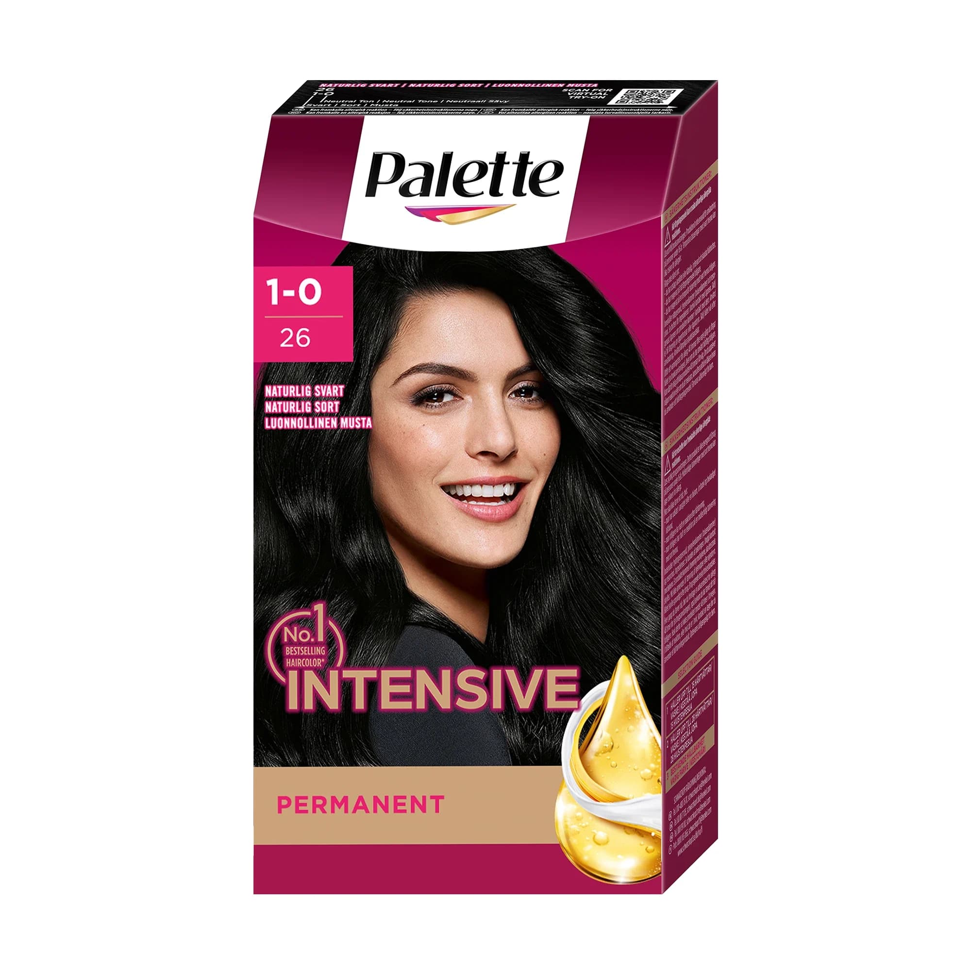 Palette Intensive Creme Coloration 1-0 Naturlig Svart från Palette – köp hos Apotek Hjärtat