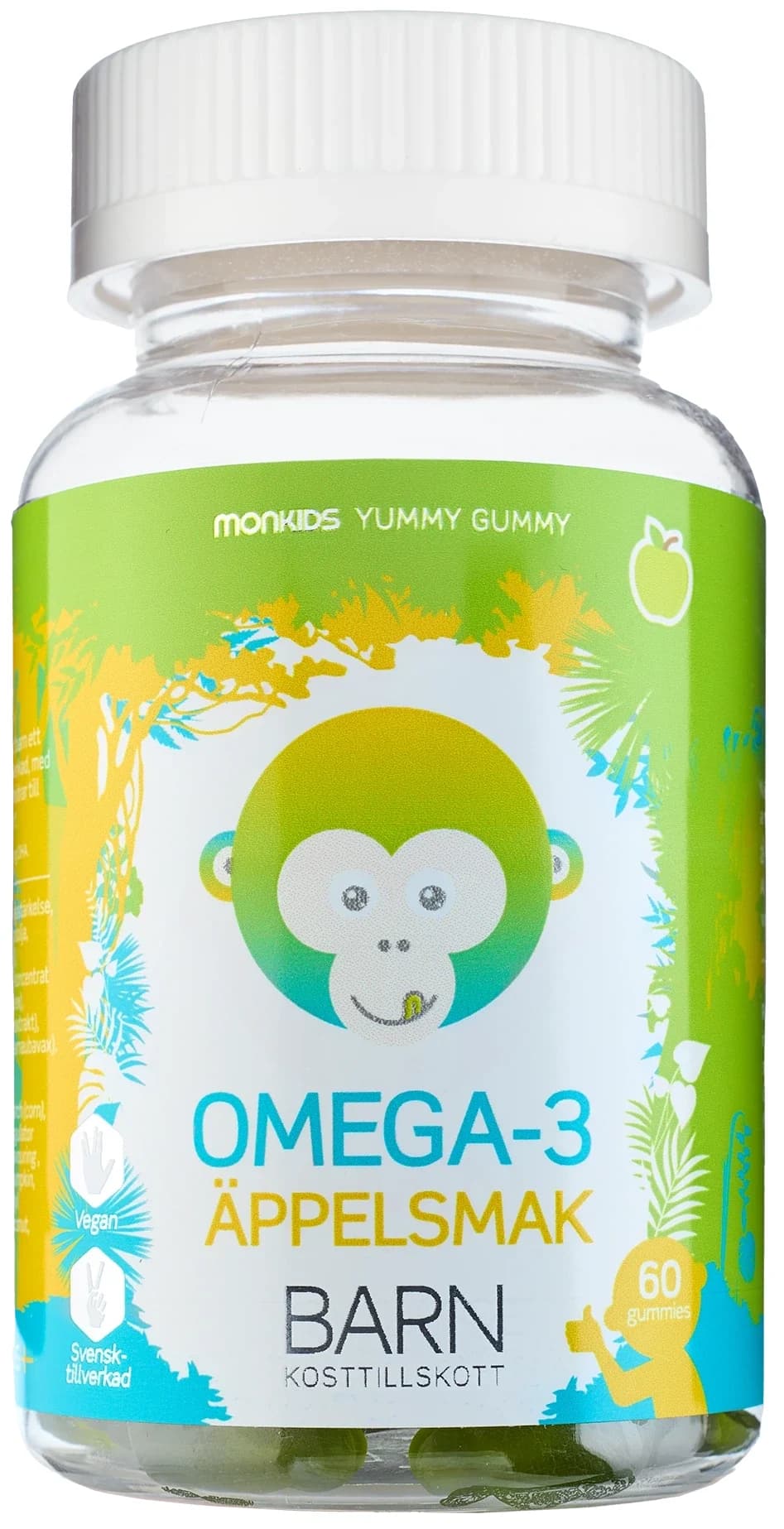 Monkids Omega-3 Barn Äpple 60 st från Monkids – köp hos Apotek Hjärtat