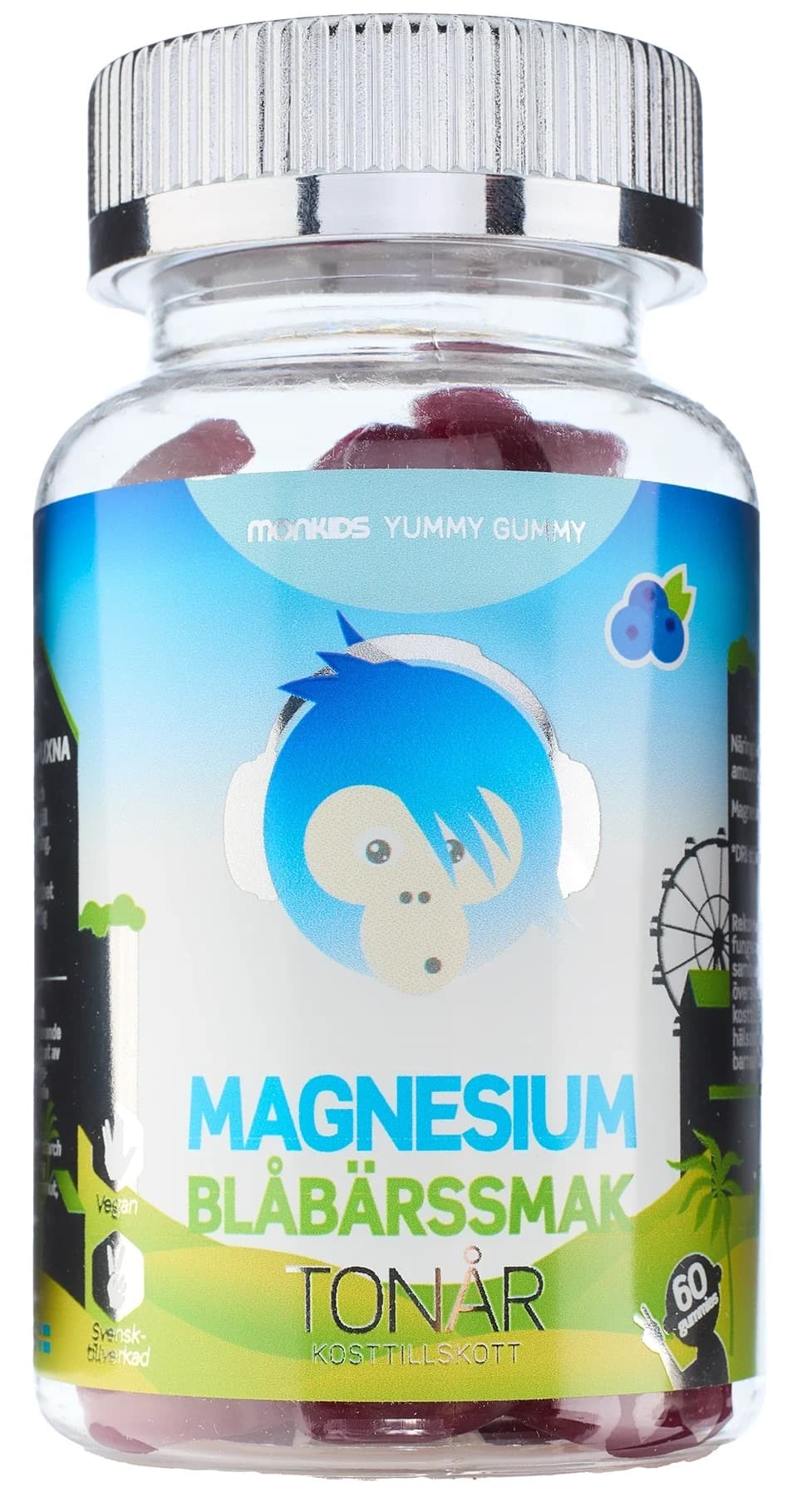Monkids Magnesium Tonår Blåbär 60 st från Monkids – köp hos Apotek Hjärtat