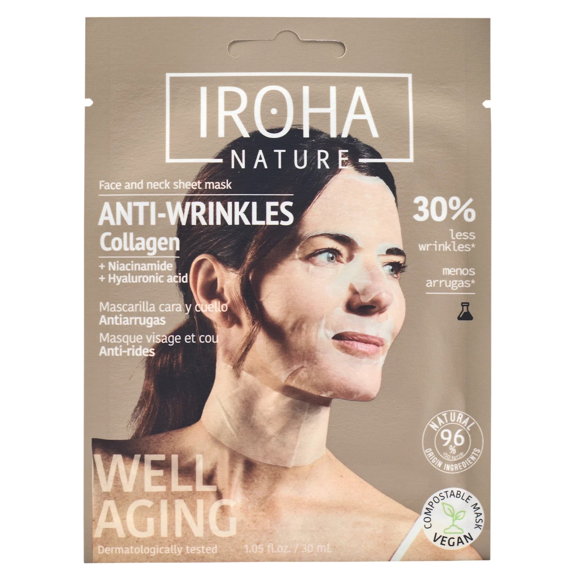 Iroha Nature Anti-Wrinkles Collagen Face & Neck Sheet Mask 20 ml från Iroha Nature – köp hos Apotek Hjärtat