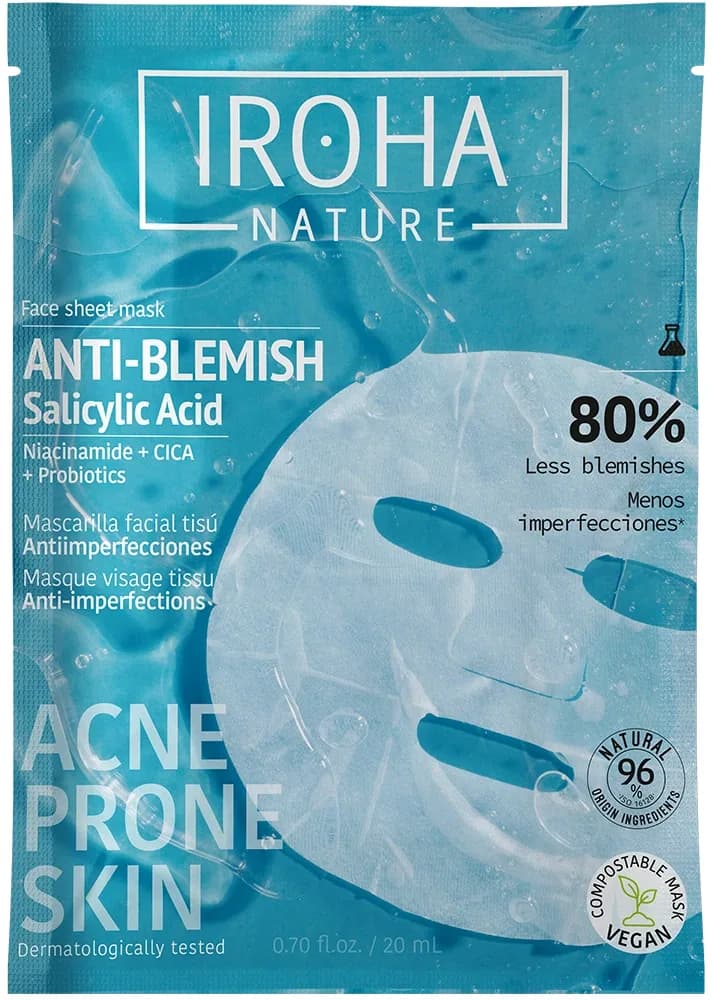 Iroha Nature Anti-Blemish Salicylic Acid Face Sheet Mask 20 ml från Iroha Nature – köp hos Apotek Hjärtat
